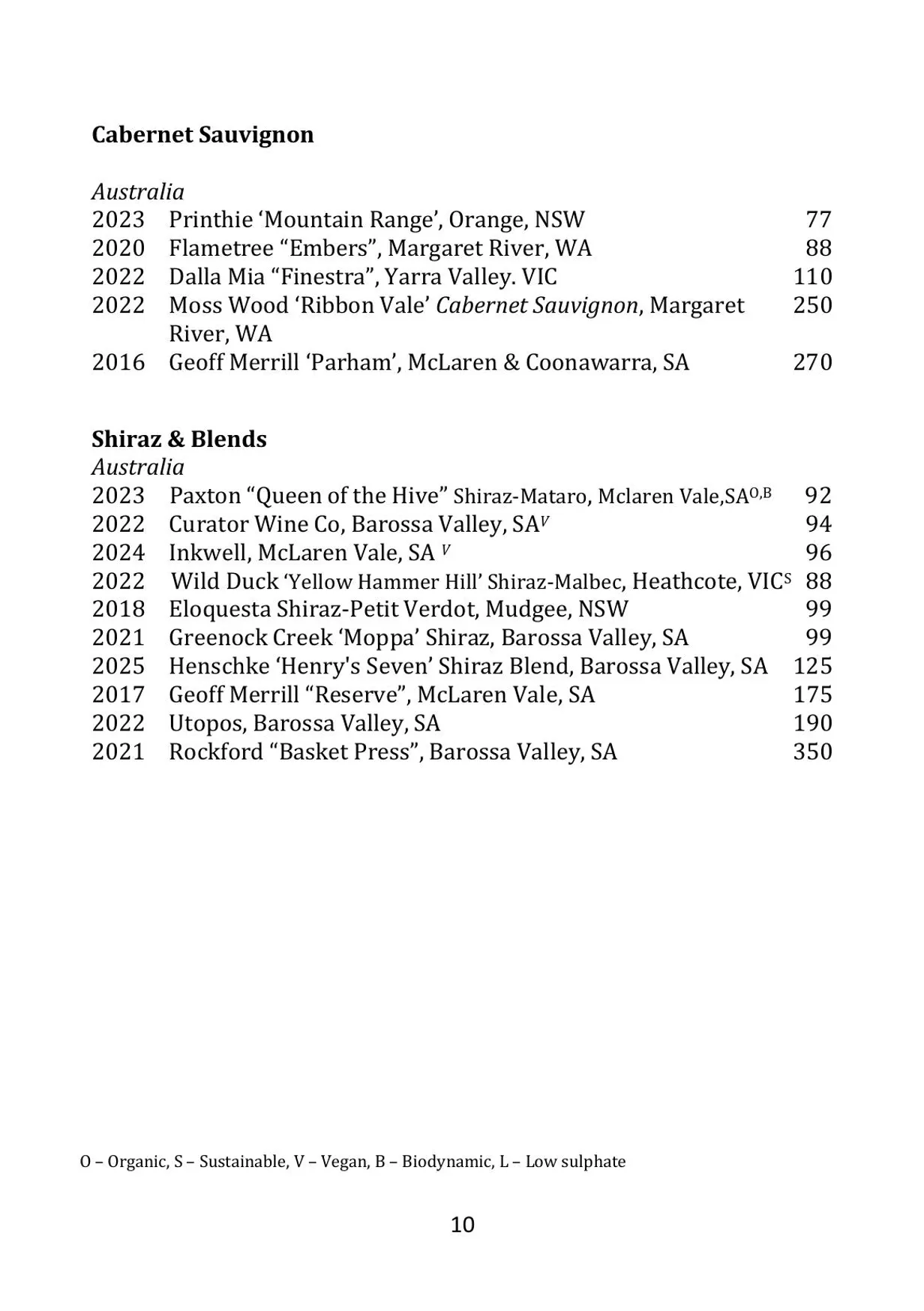 Pony Dining menu, page 13