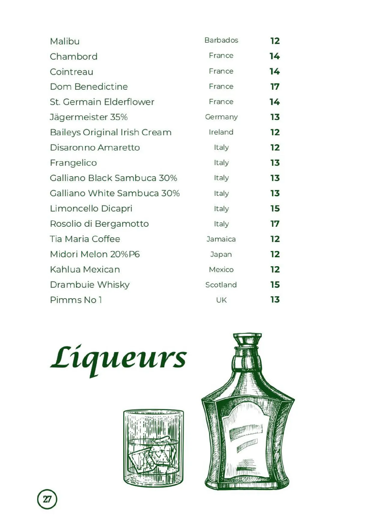 30ML Bar & Restaurant menu, page 36