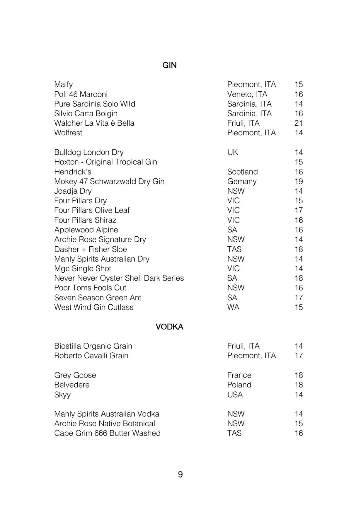 Ormeggio menu, page 11