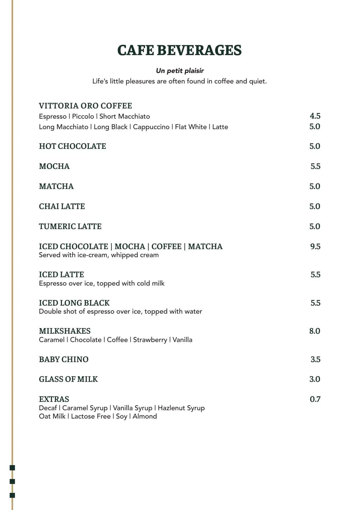 Belle Époque menu, page 5