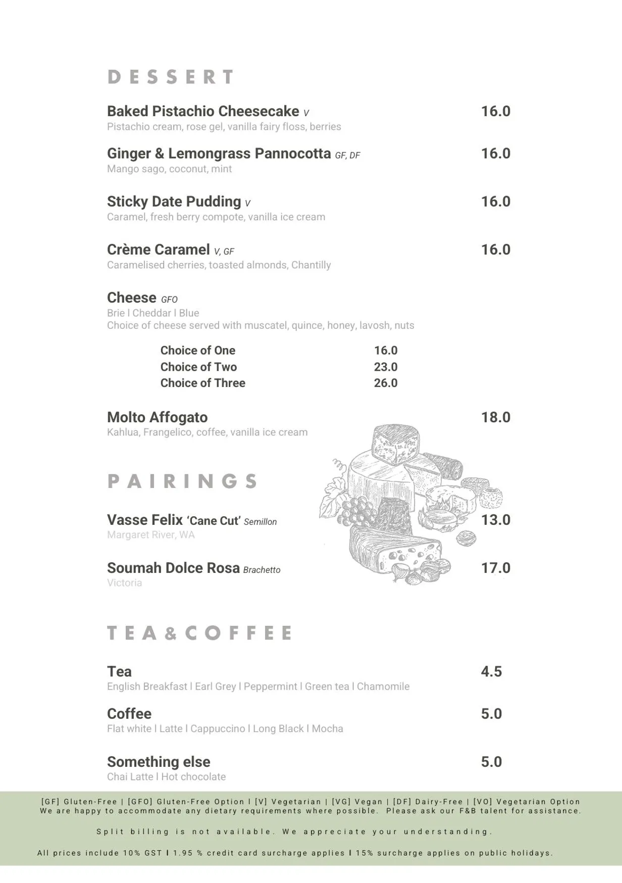 Springs Kitchen menu, page 4