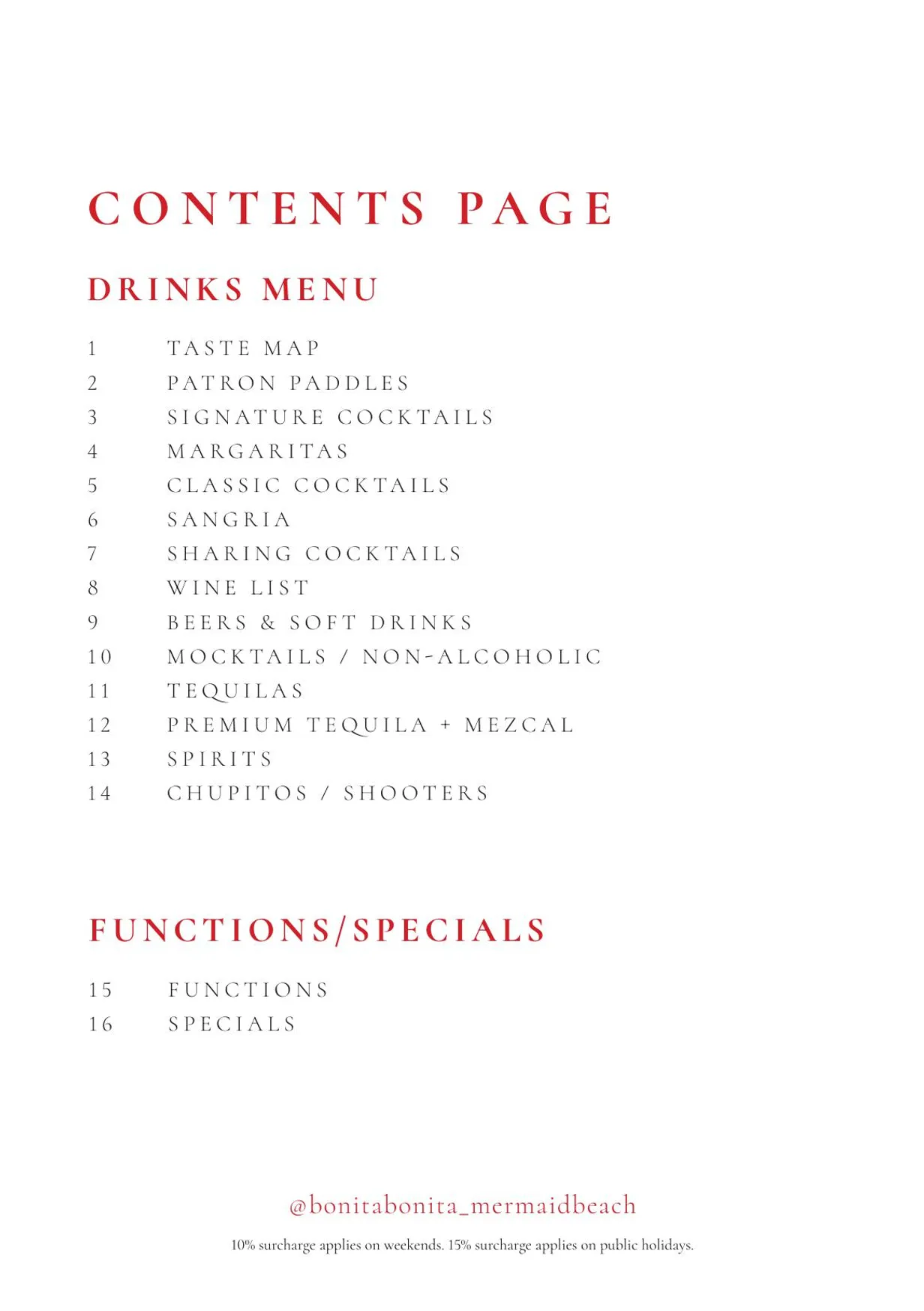 Bonita Bonita menu, page 4