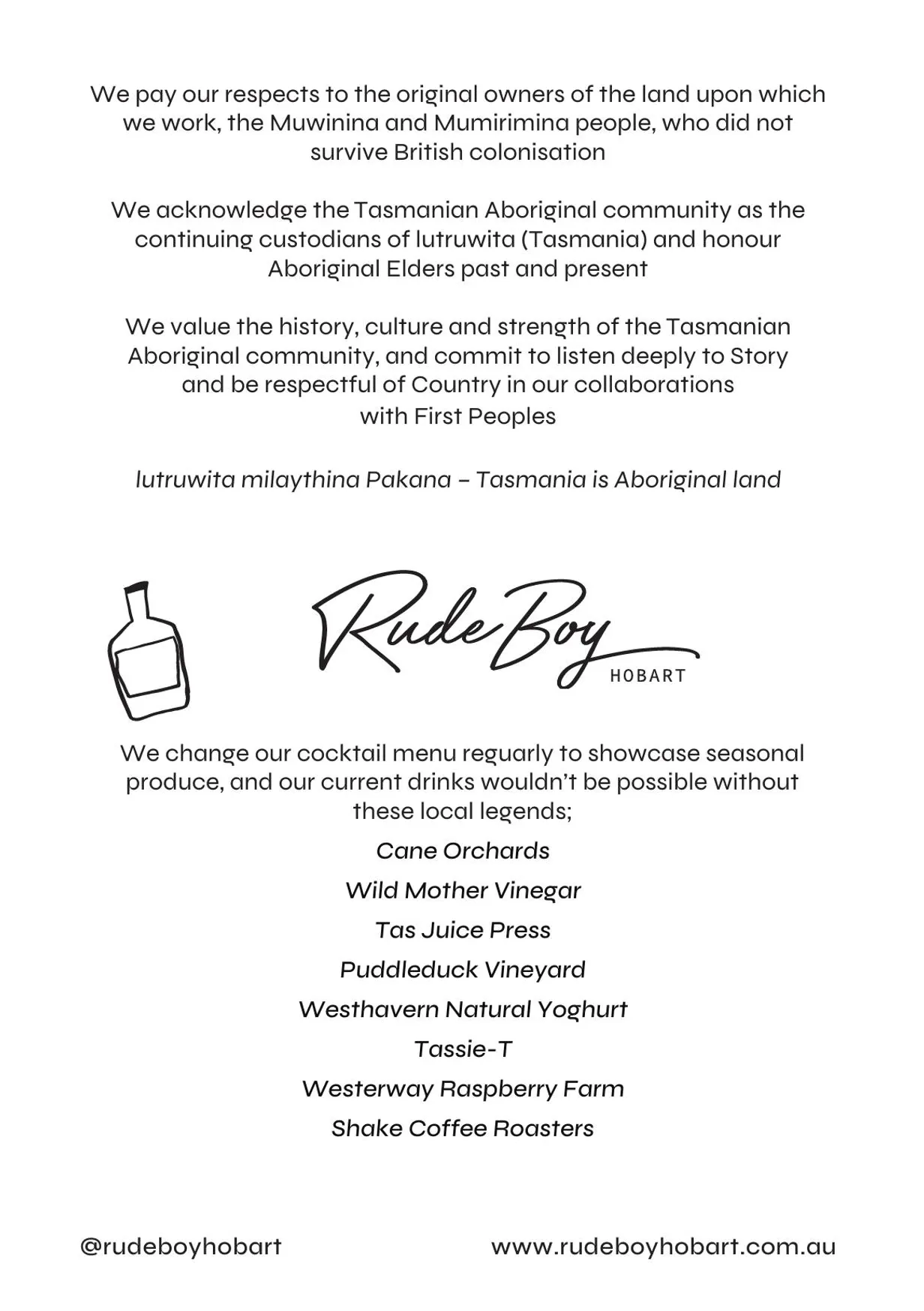 Rude Boy menu, page 16
