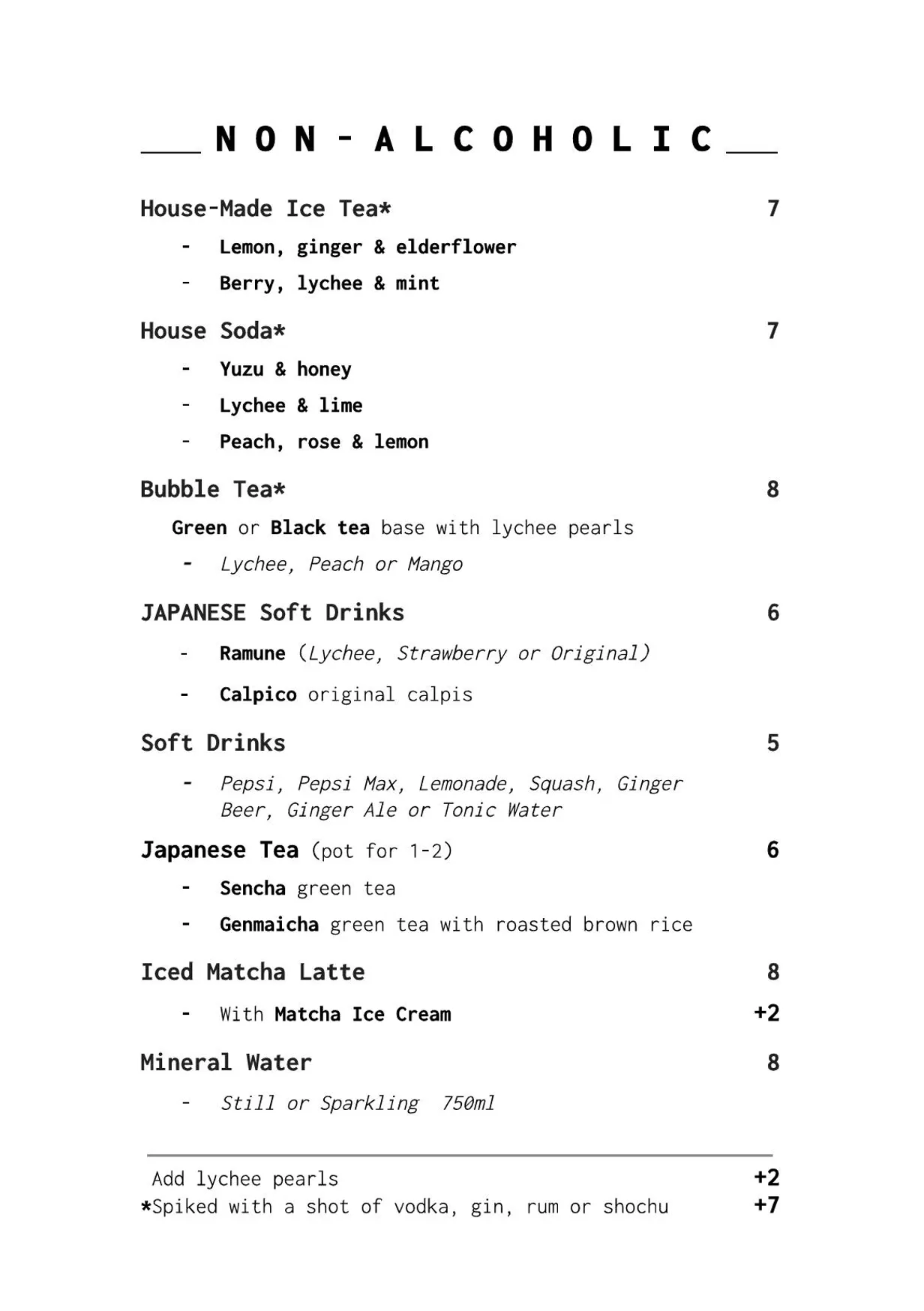 Osaka Trading menu, page 14