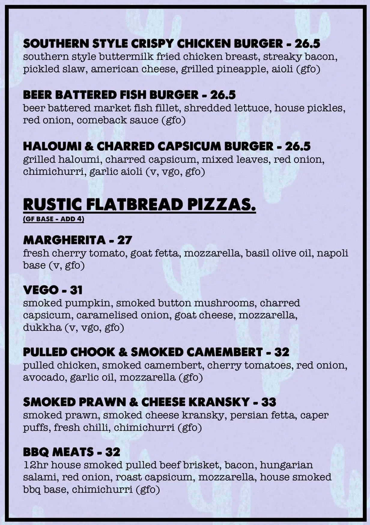 Old Mr Rabbit menu, page 9