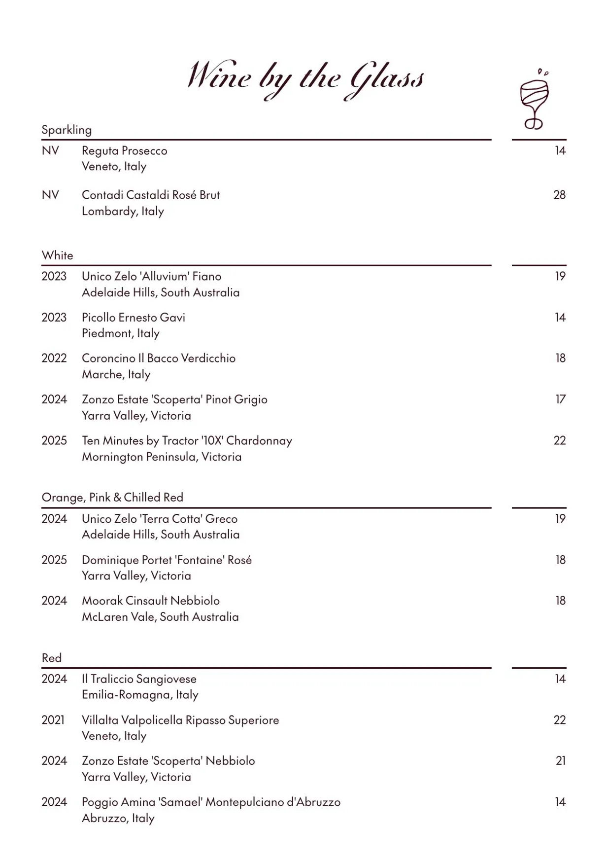 Amatrice Rooftop Restaurant menu, page 8