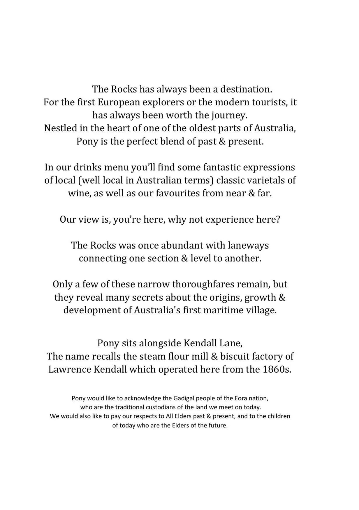 Pony Dining menu, page 2