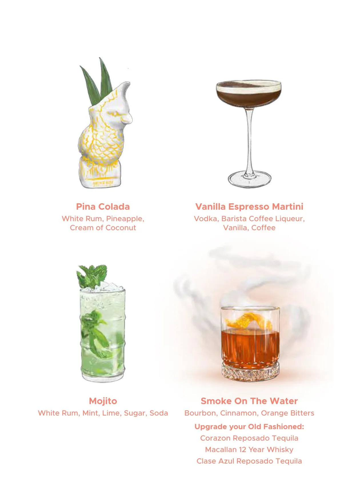 Cabana Bar menu, page 15
