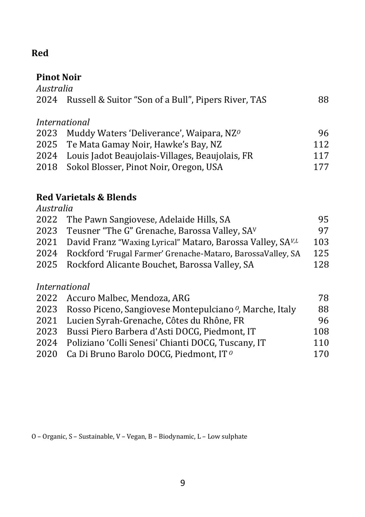 Pony Dining menu, page 12