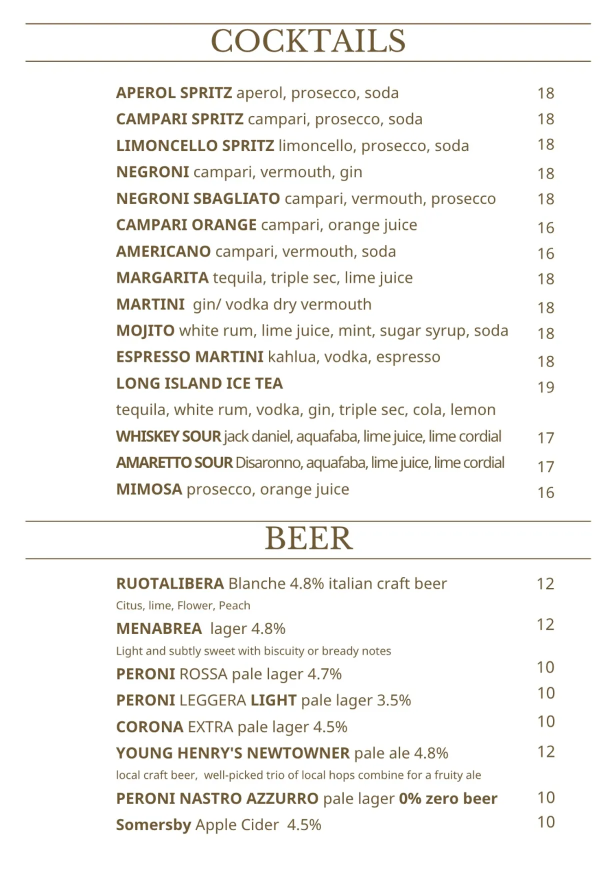 Semola menu, page 5