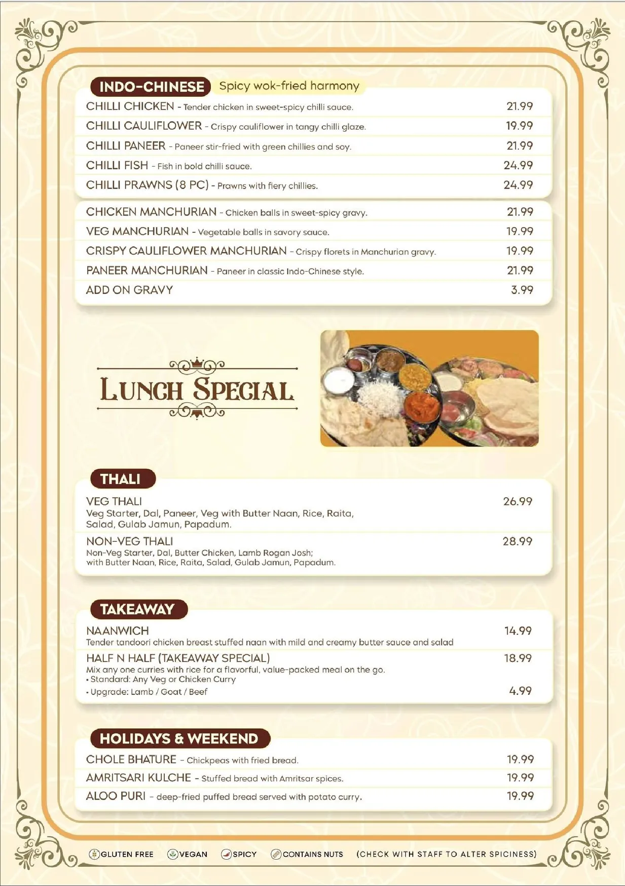 Hello India Bunbury menu, page 4