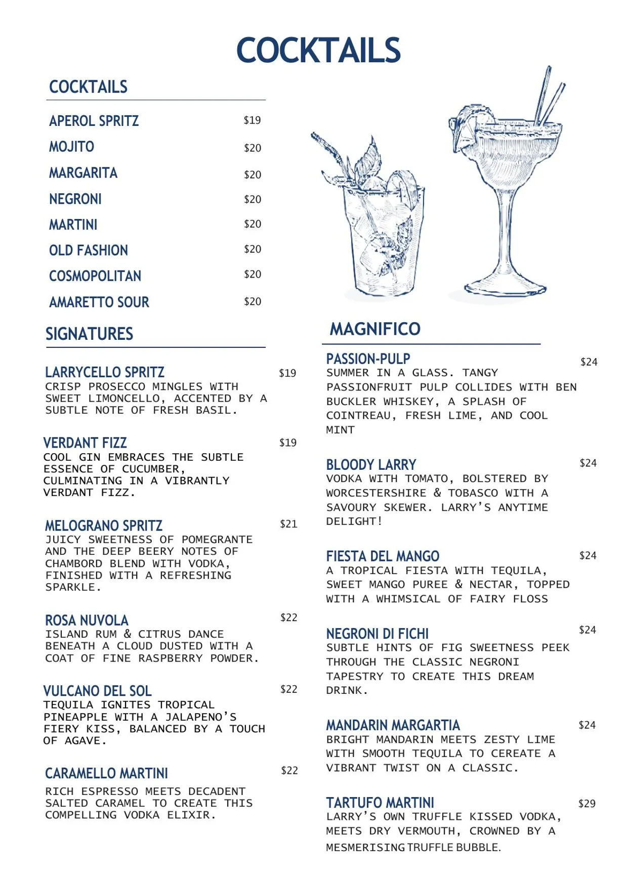 Larry's Pizzeria & Cocktail Bar menu, page 5