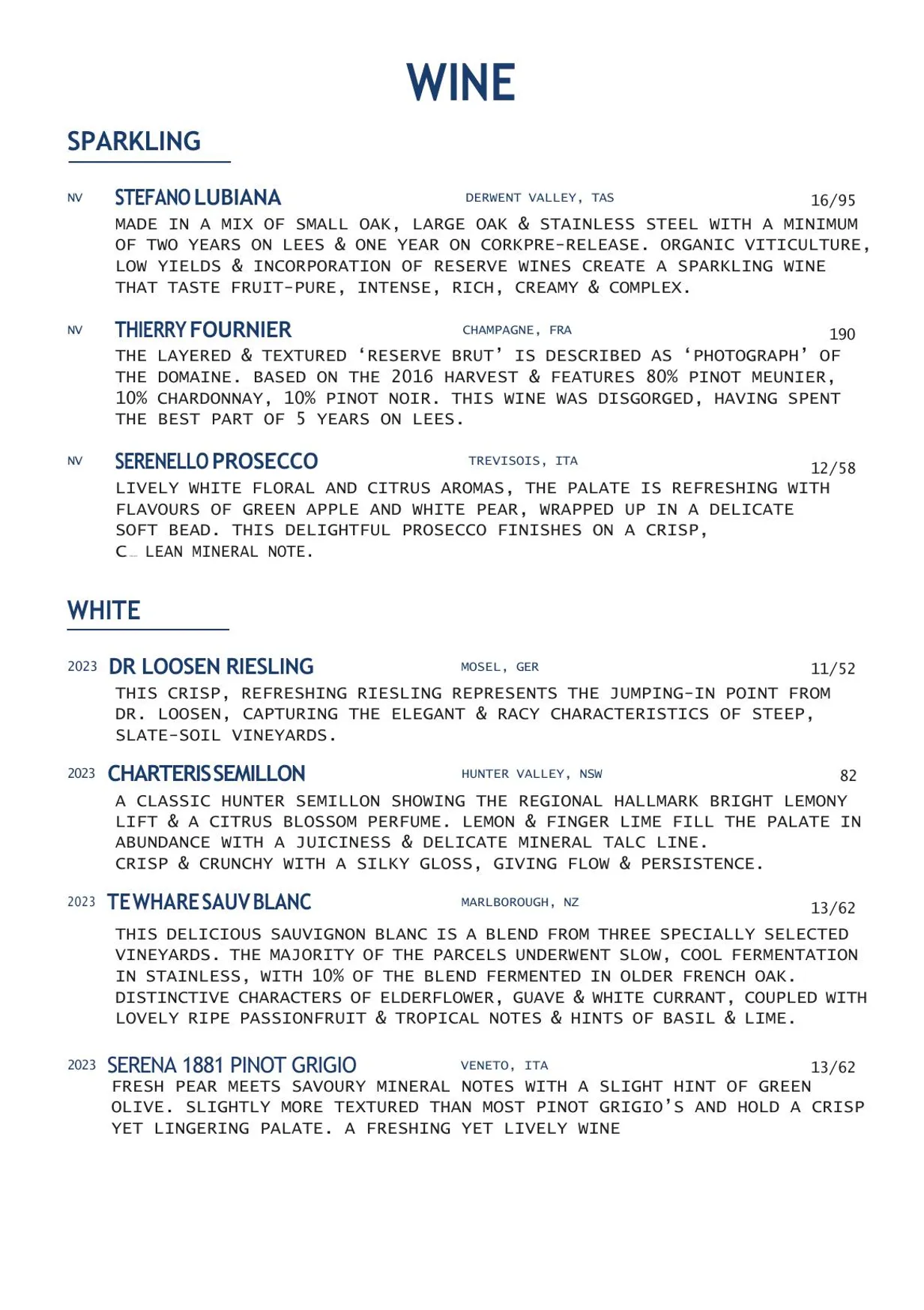 Larry's Pizzeria & Cocktail Bar menu, page 6