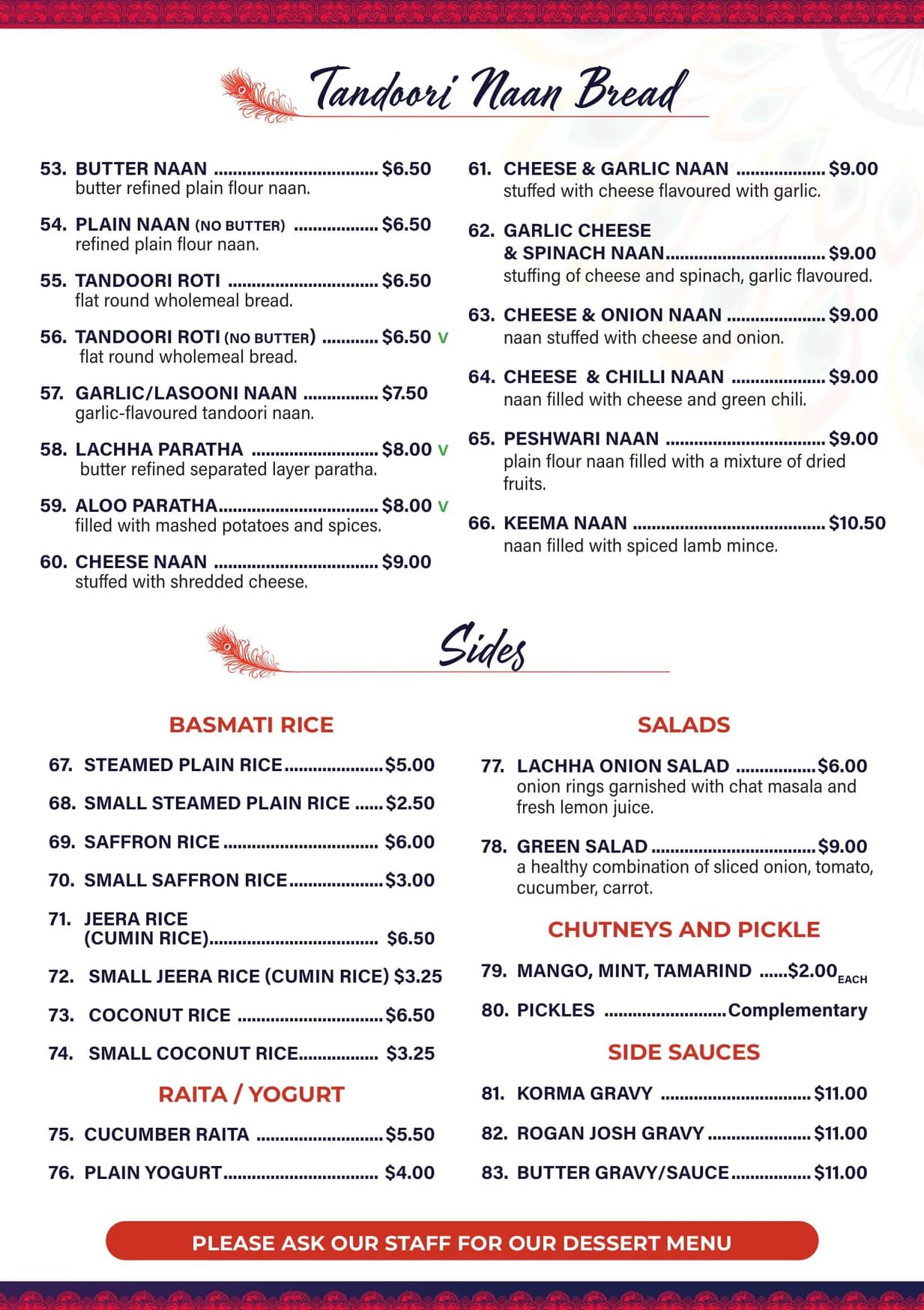Marinades Indian Cuisine menu, page 7