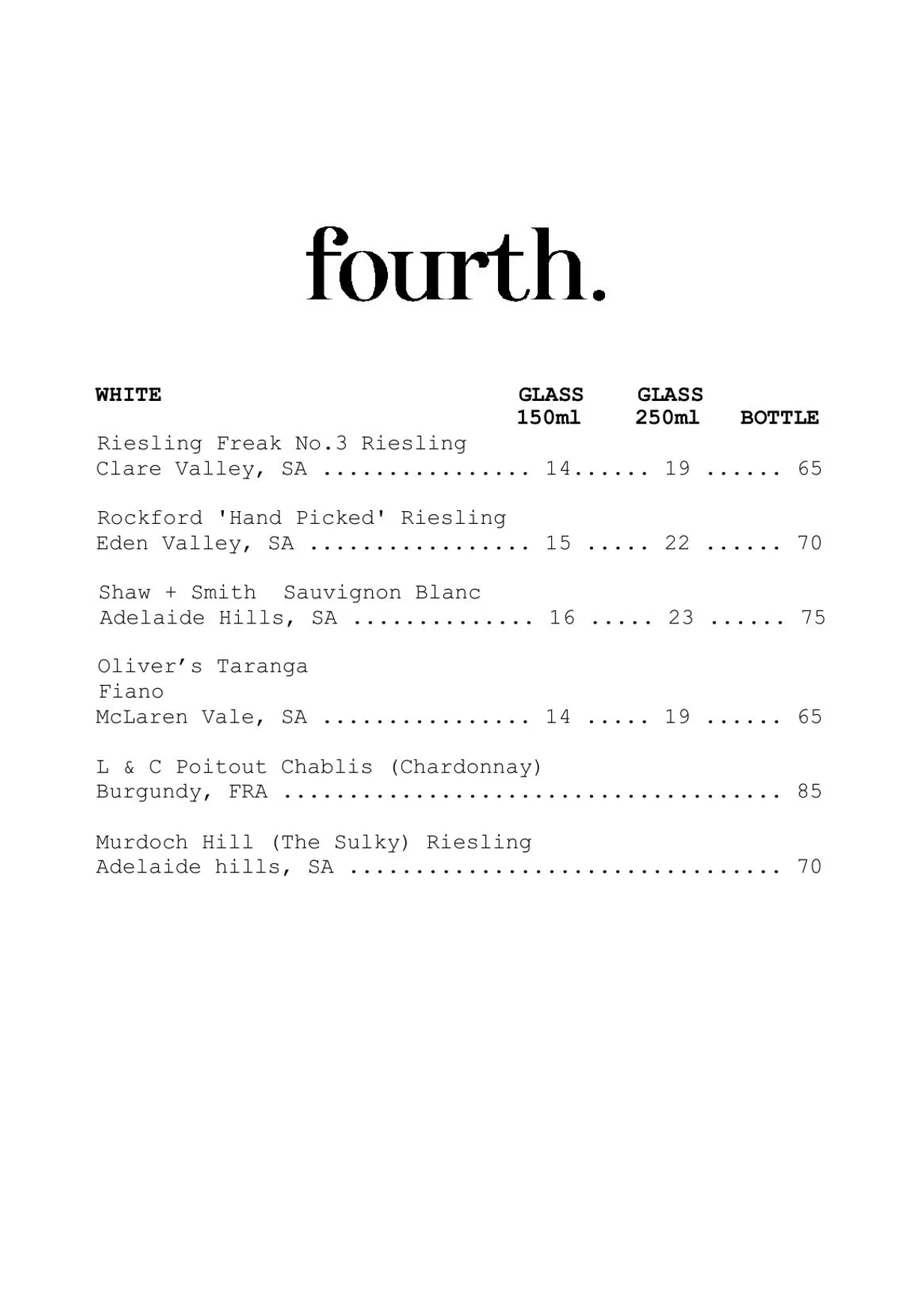 Fourth menu, page 19