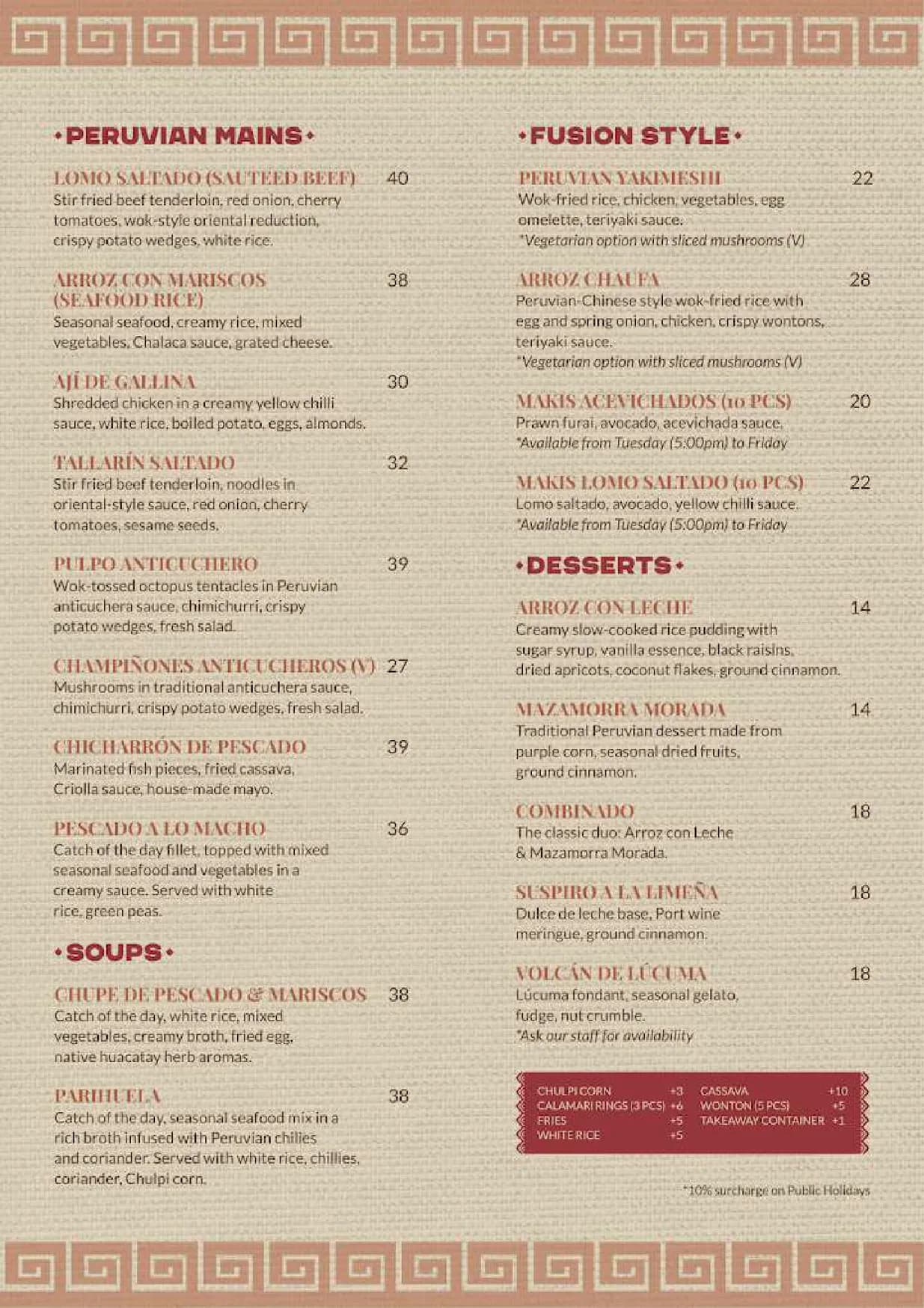 Moche menu, page 3