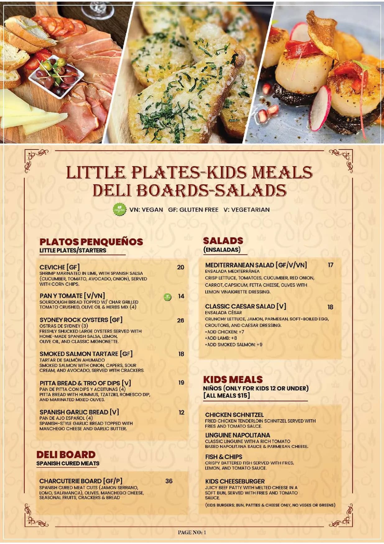 Lola Cocina Spanish Restaurant menu, page 2