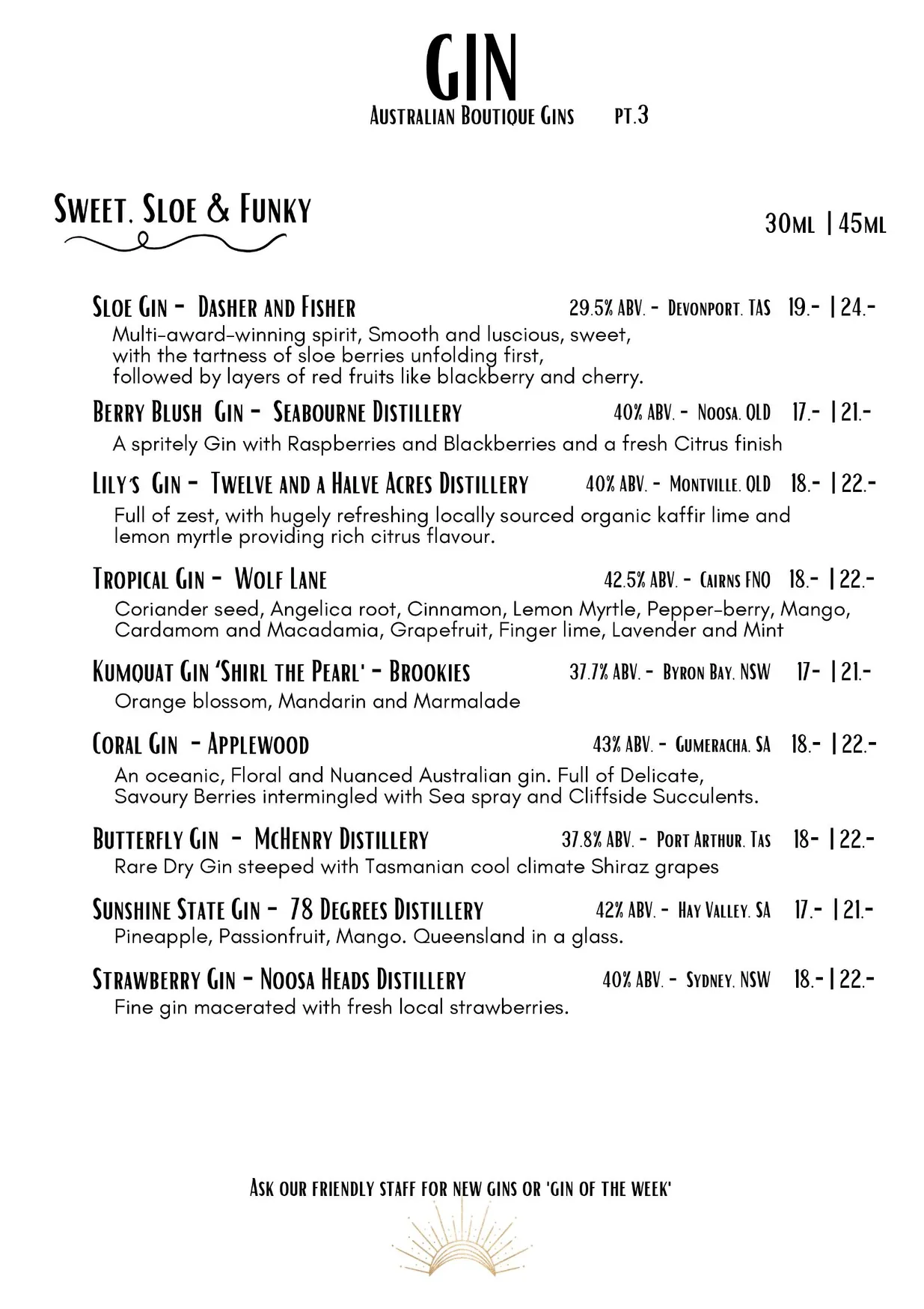 Moonstruck Noosa menu, page 8
