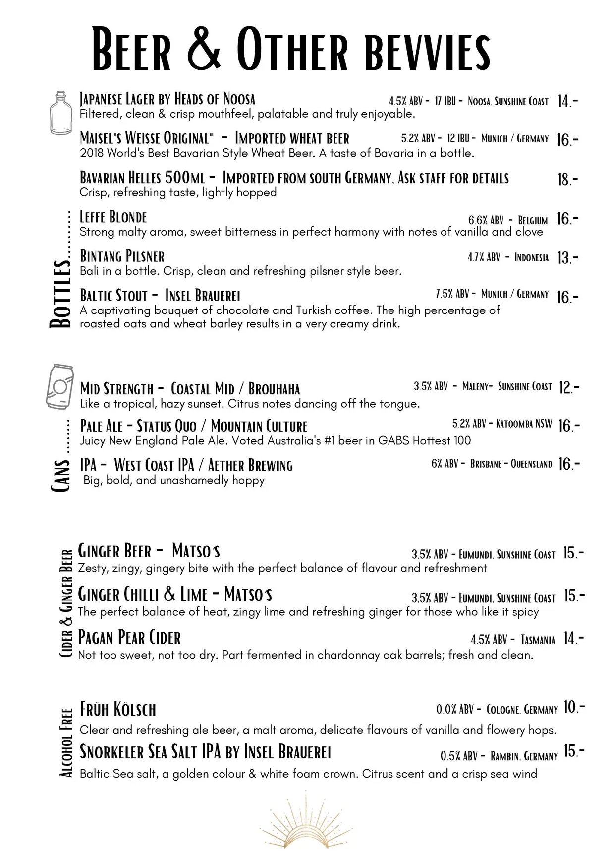 Moonstruck Noosa menu, page 18