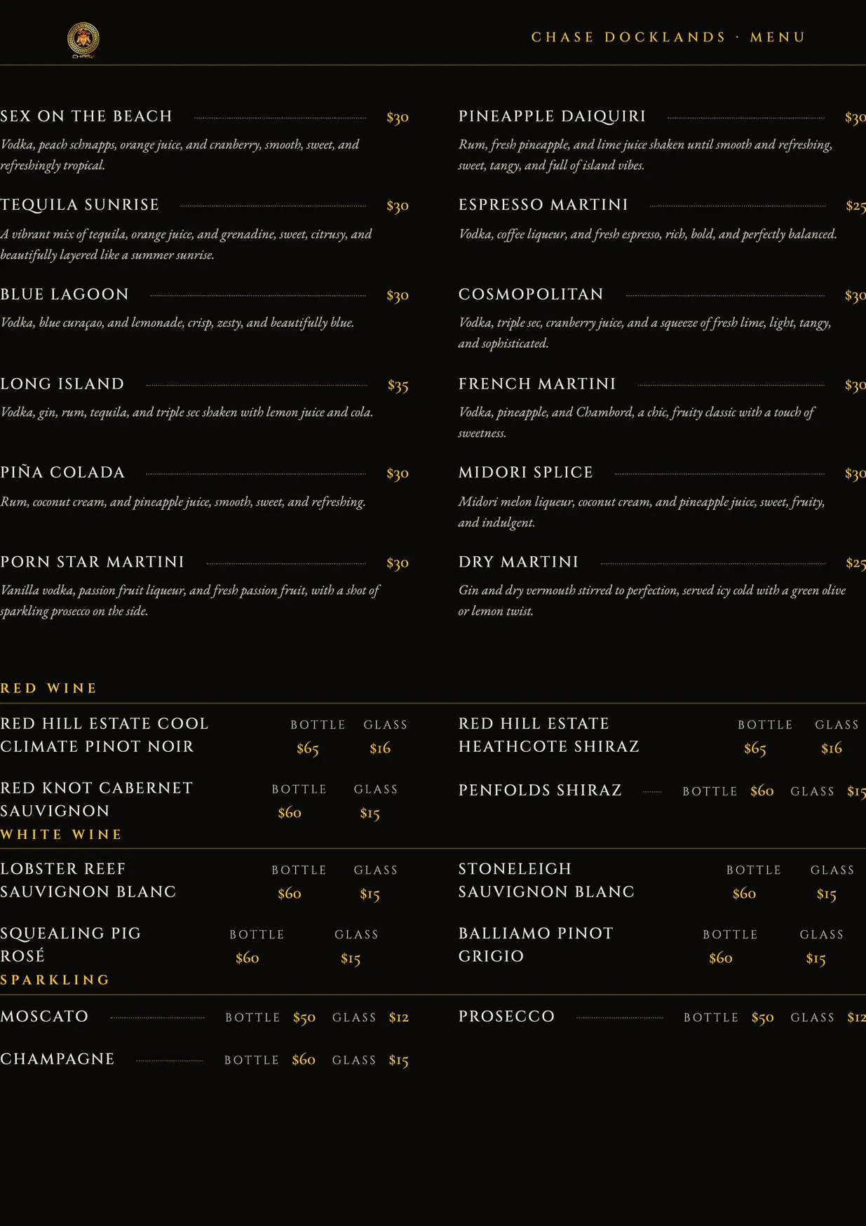 Chase menu, page 8