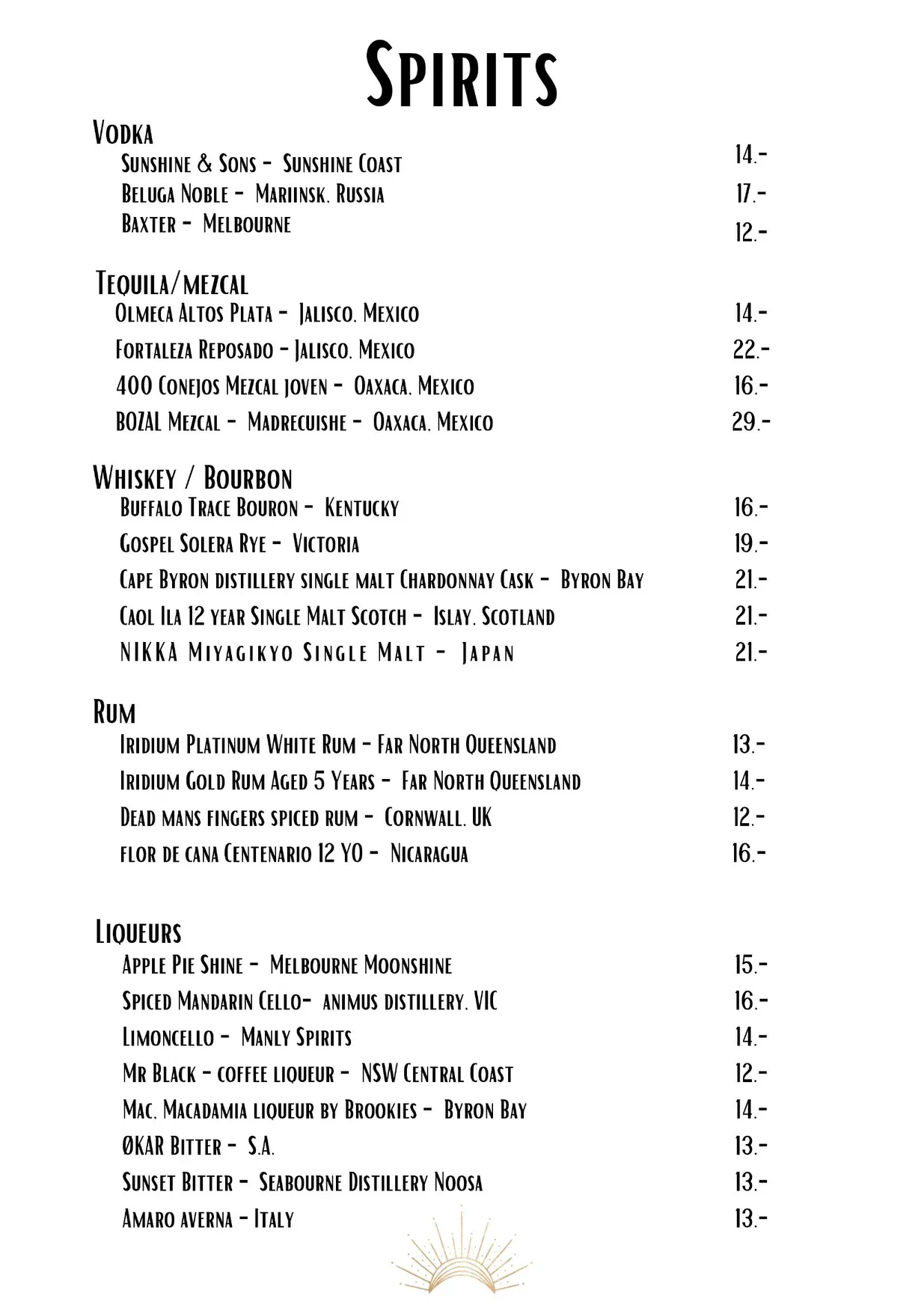 Moonstruck Noosa menu, page 19