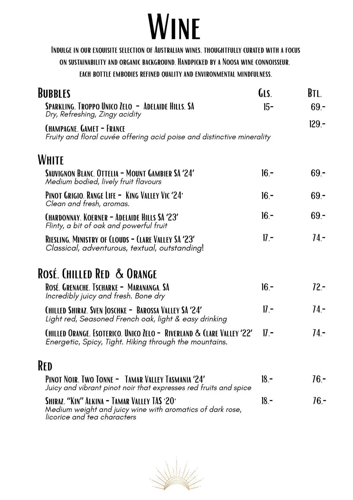 Moonstruck Noosa menu, page 17