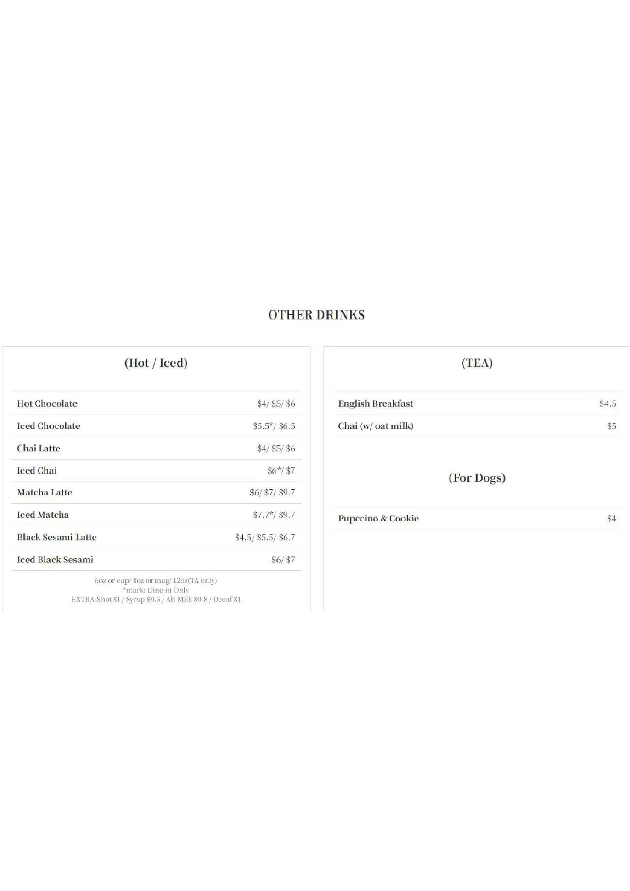 Kudo Bros menu, page 6