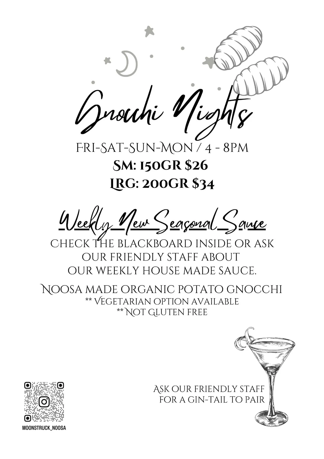 Moonstruck Noosa menu, page 2