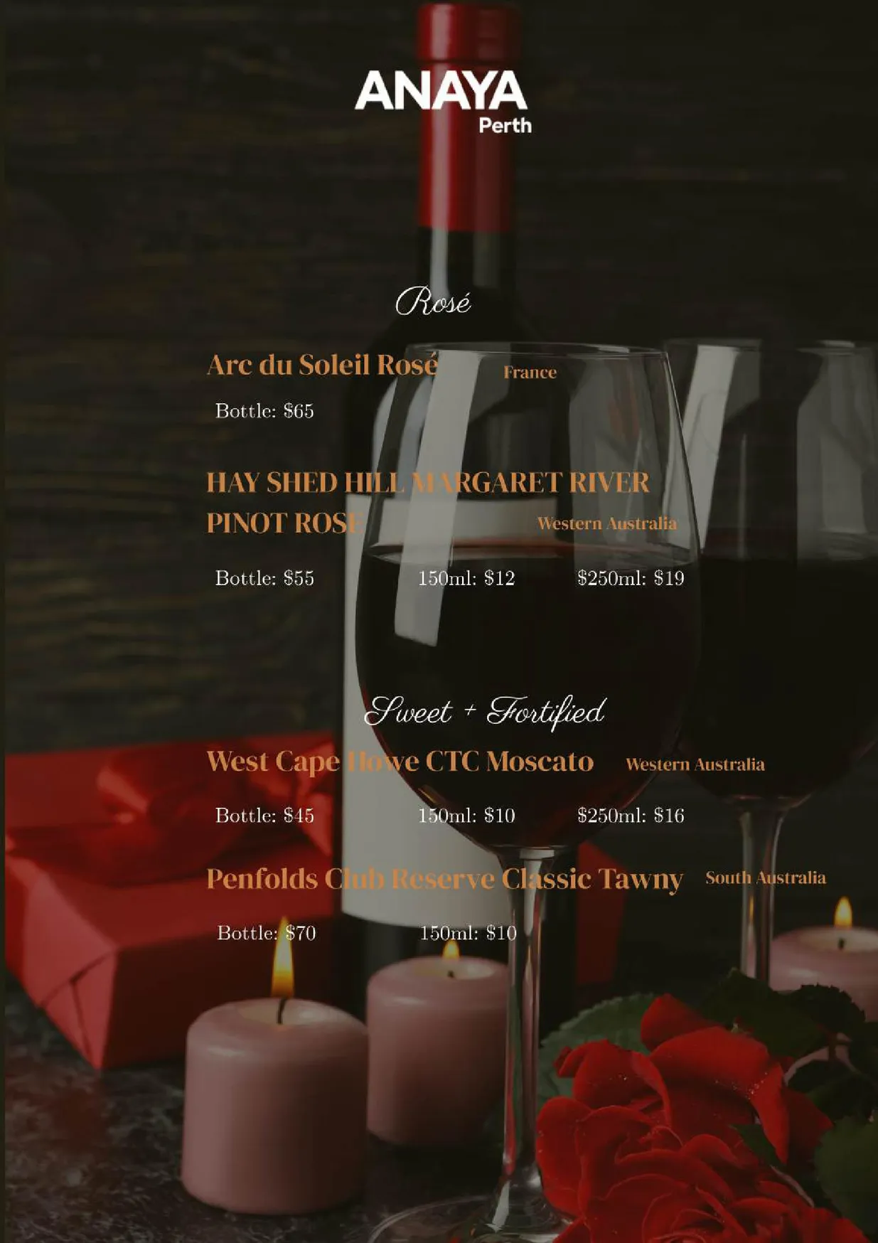 Anaya Perth menu, page 11