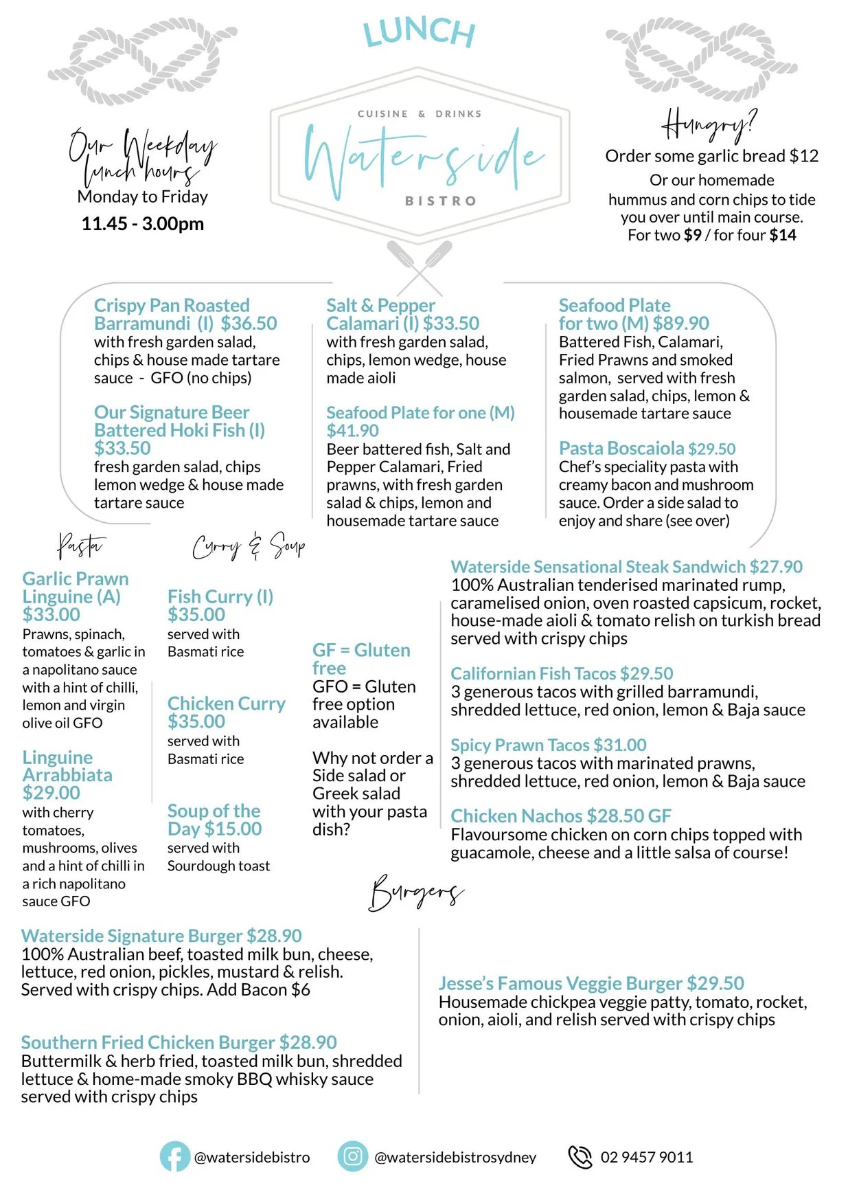 Waterside Bistro menu, page 5