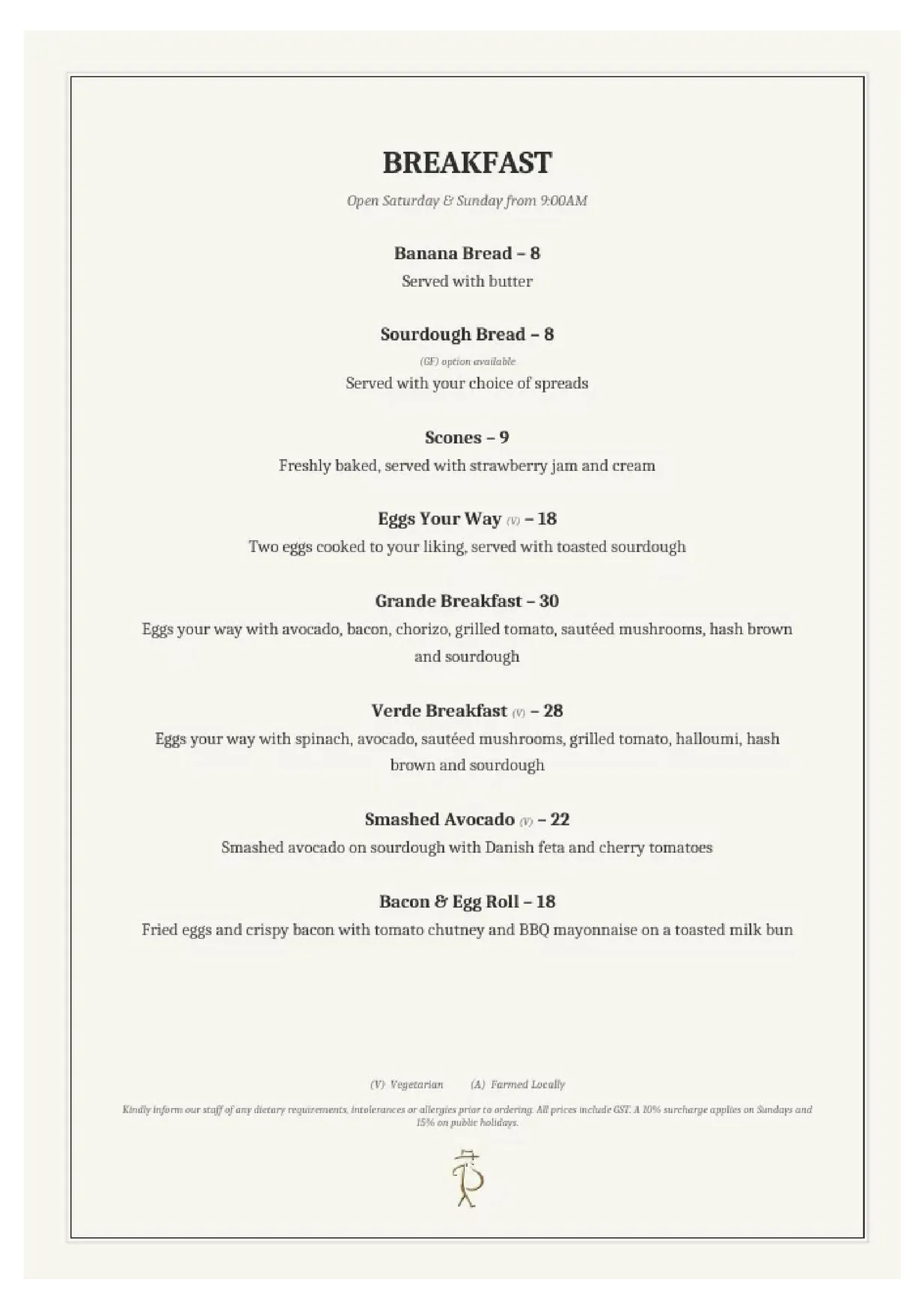 La Pancita menu, page 1