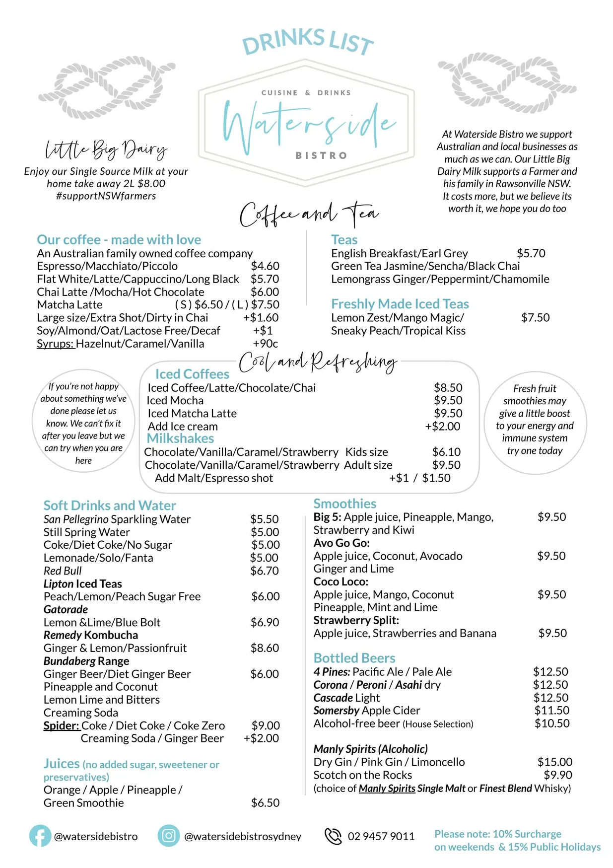 Waterside Bistro menu, page 4