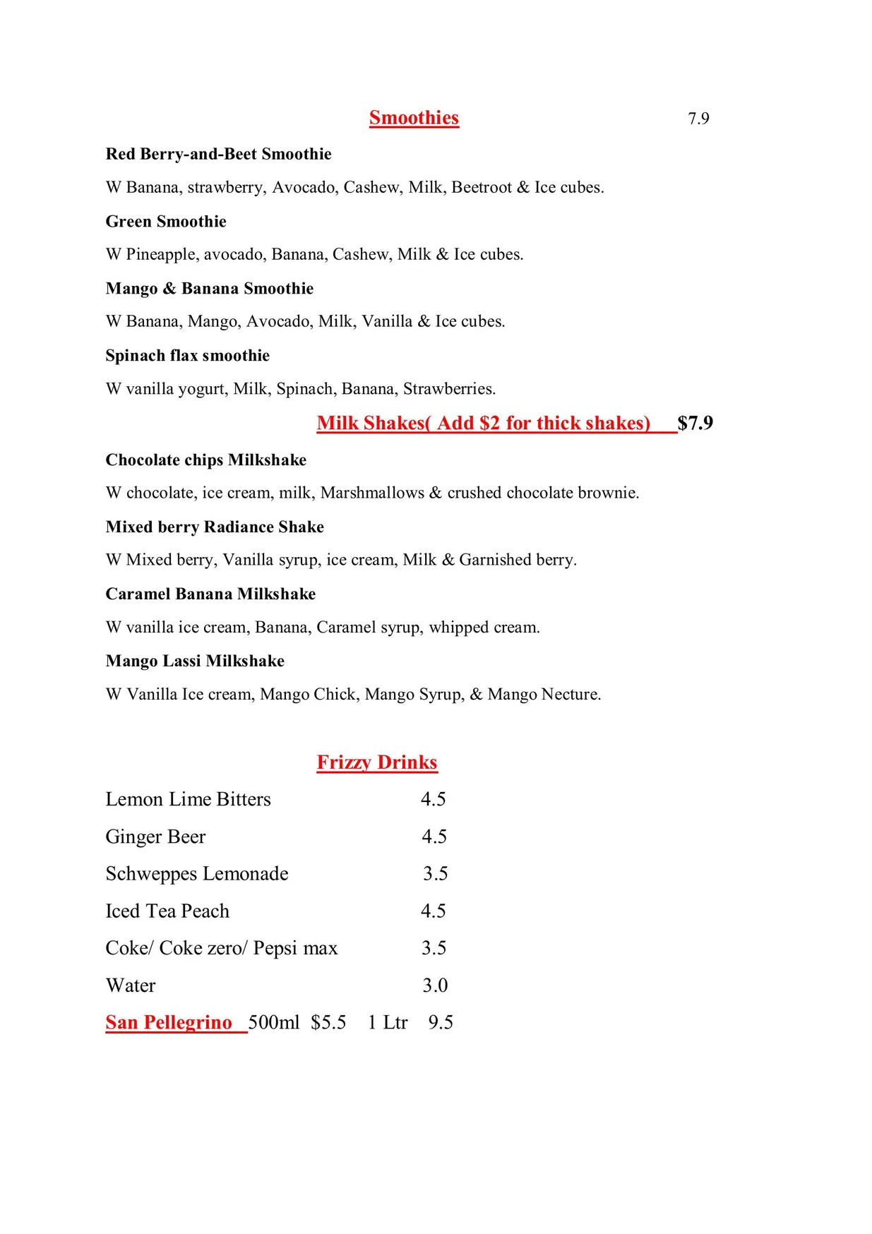 Tutto Caffe Espresso Bar menu, page 6