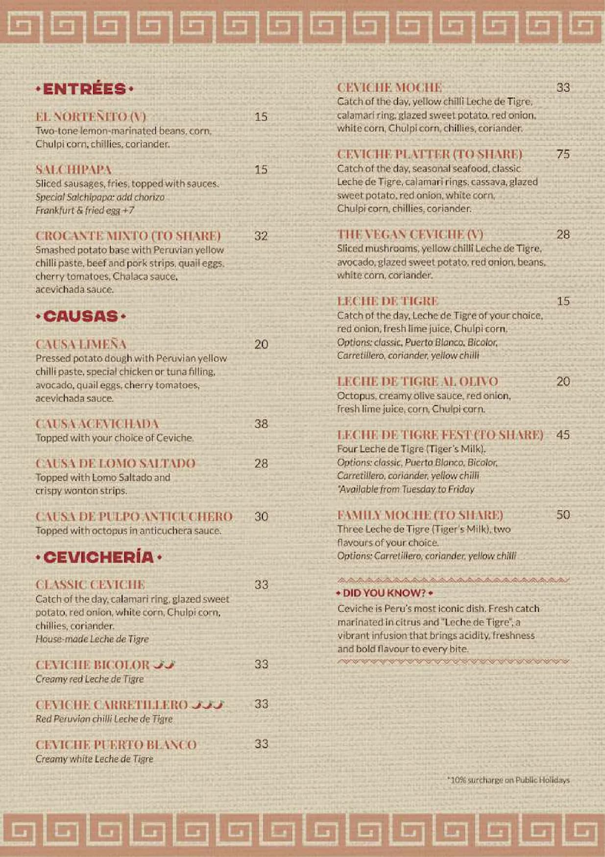 Moche menu, page 1