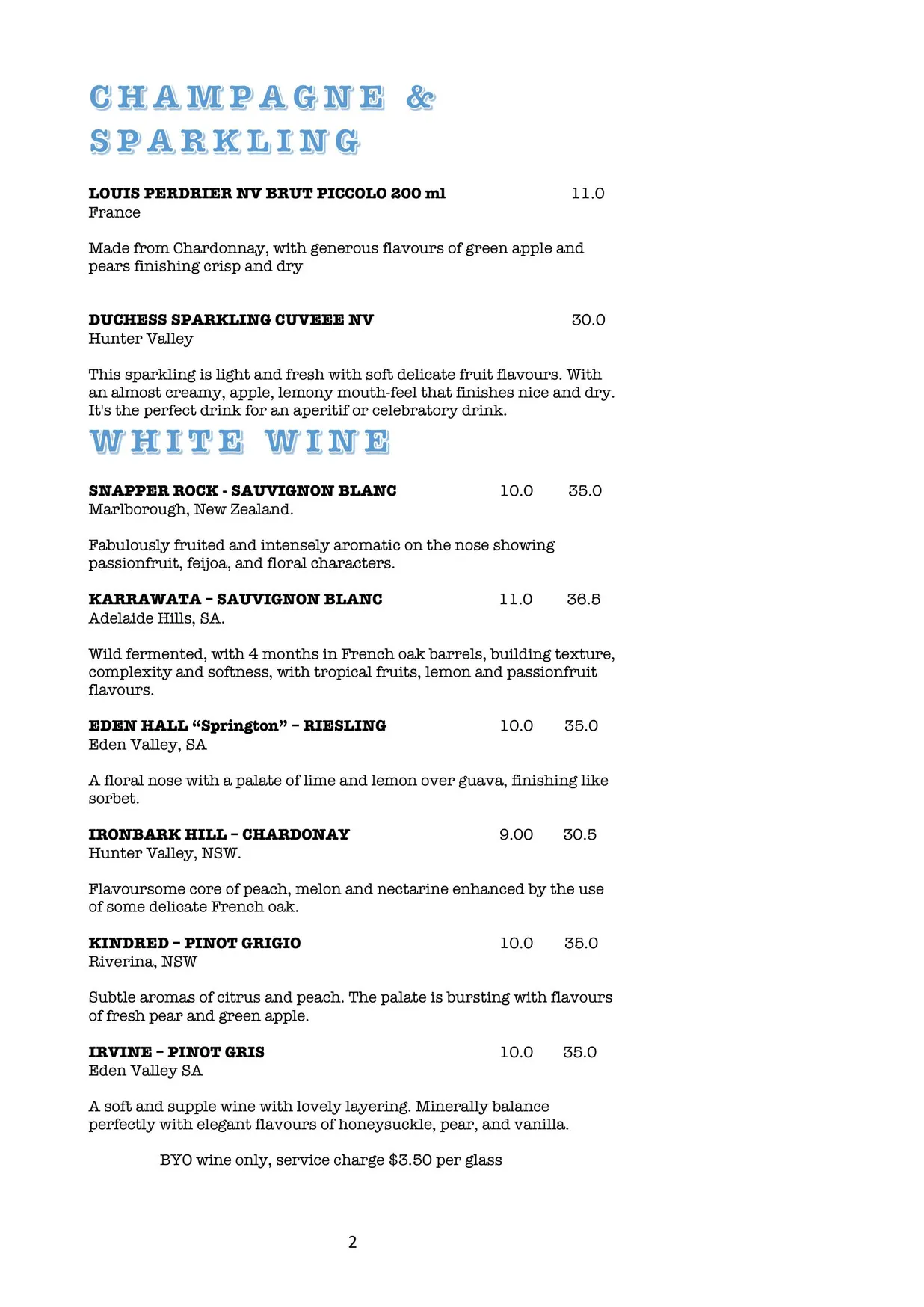 Bay Tinh menu, page 21