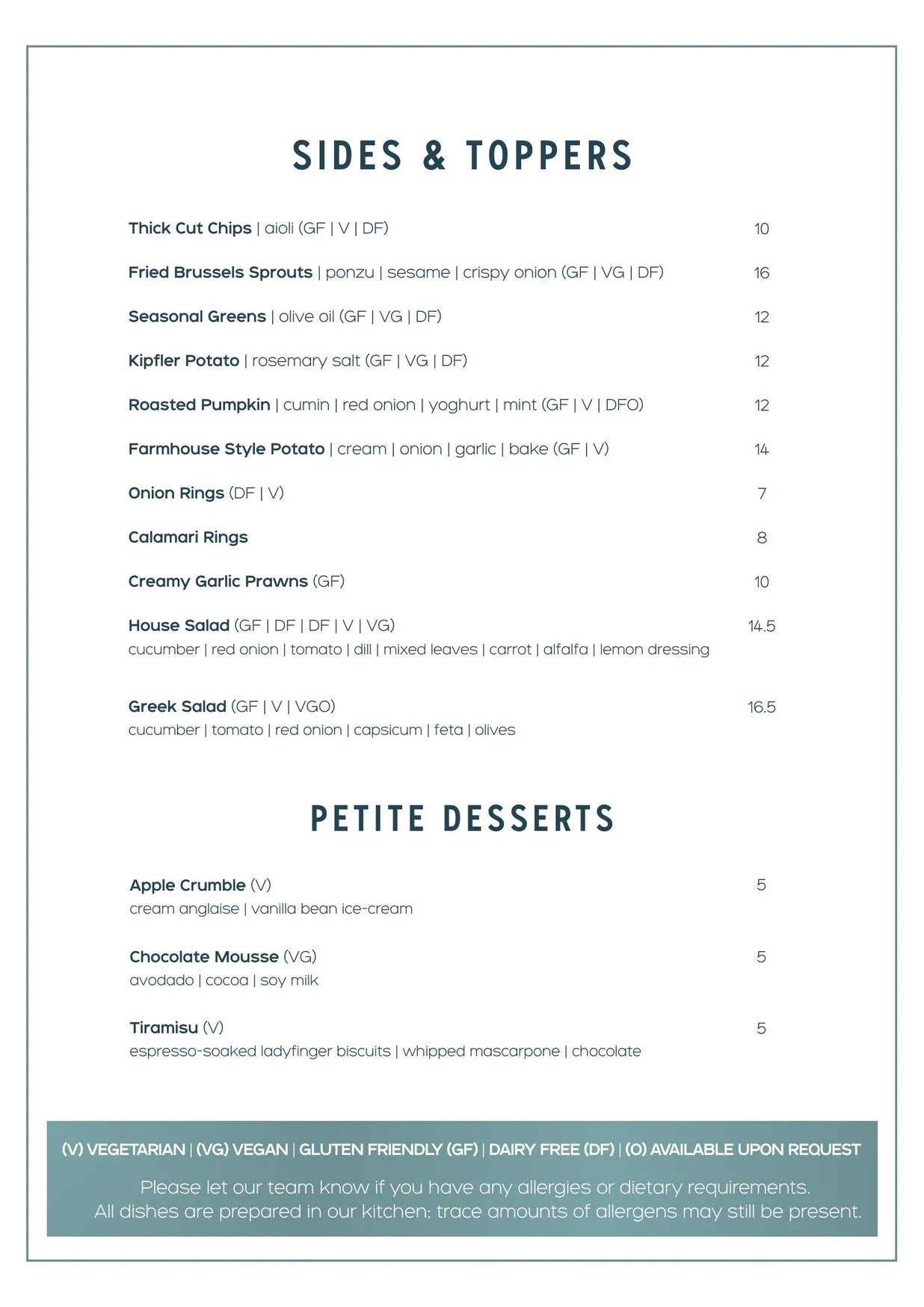 The Grill at The Broncos Club menu, page 5