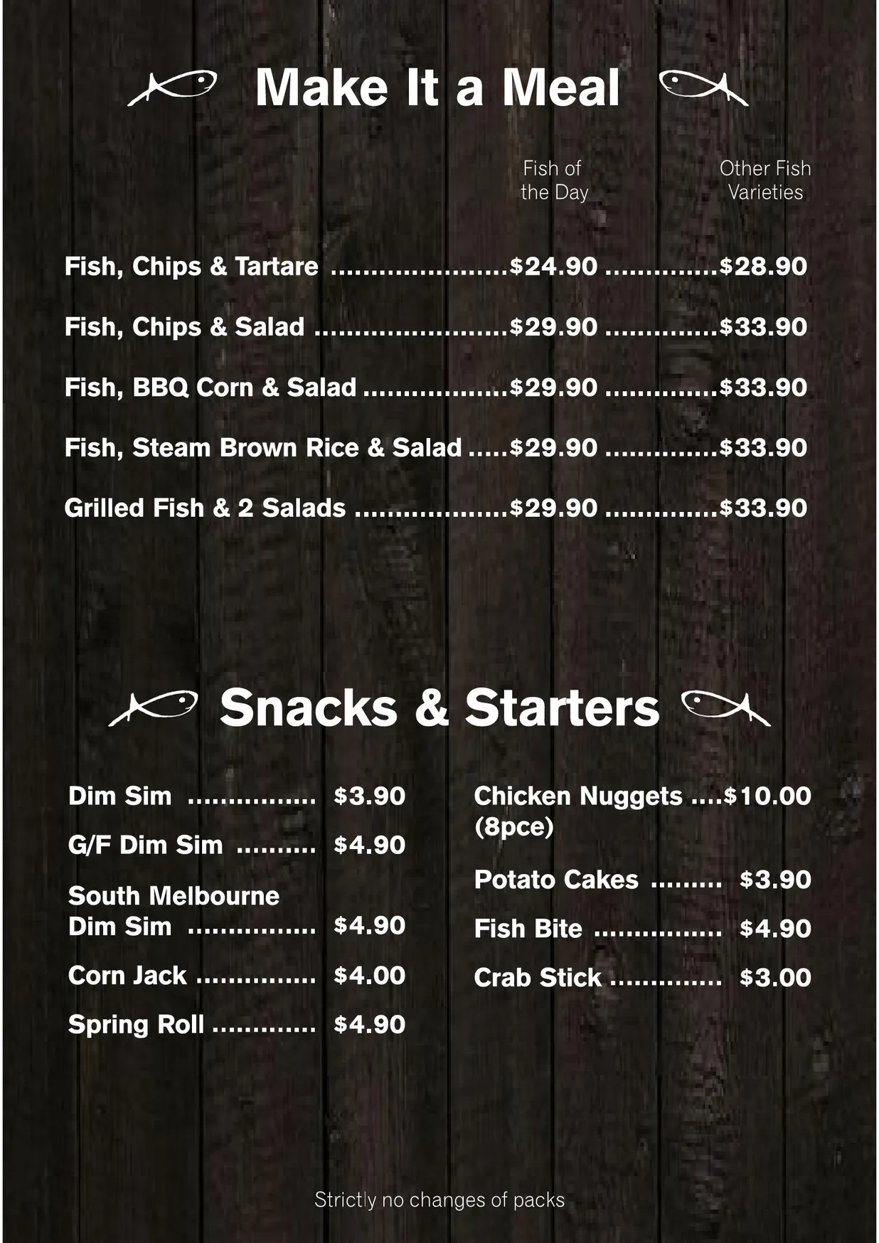 Captain & Co Fish Bar menu, page 1