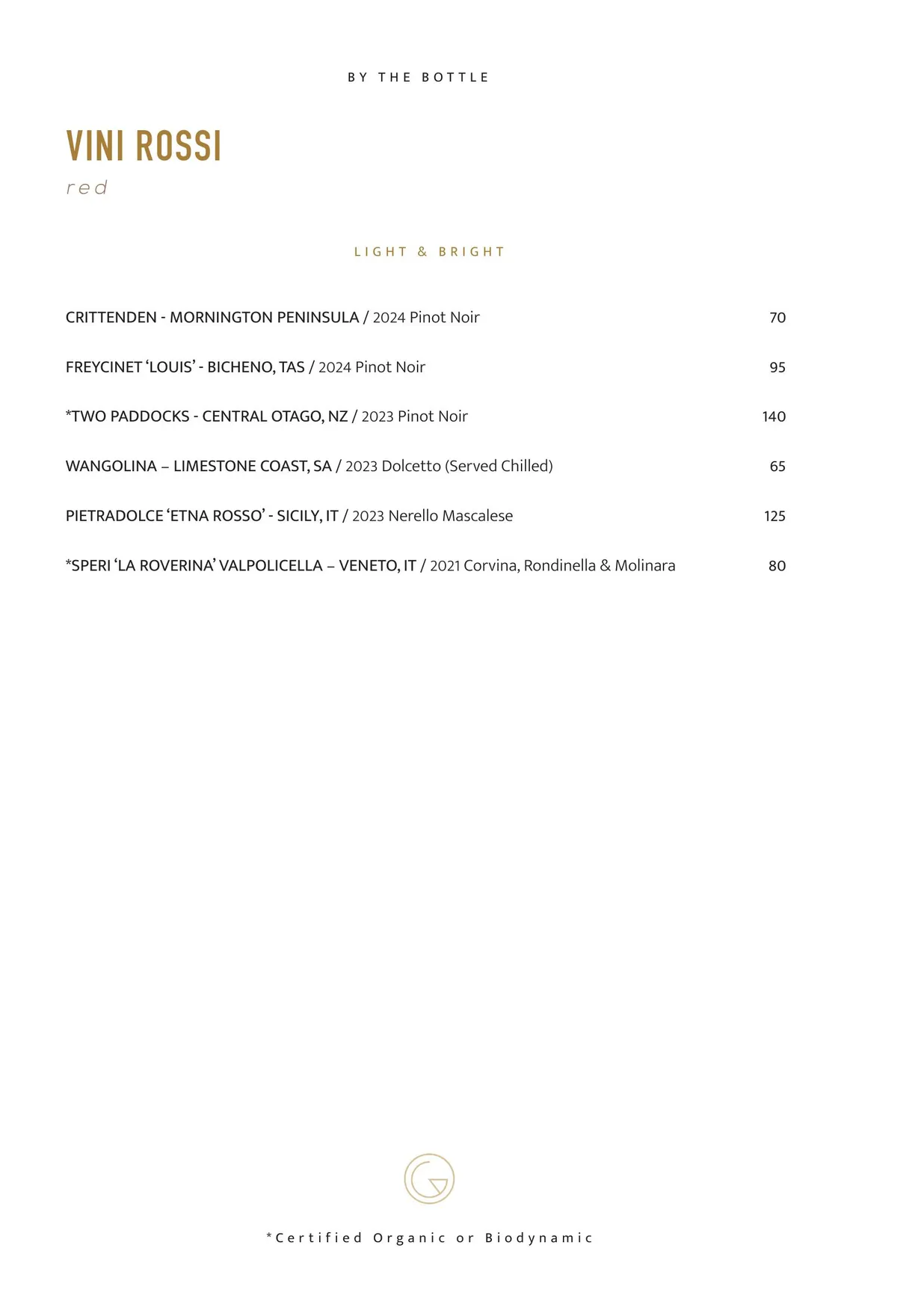 Gemelli Italian menu, page 21