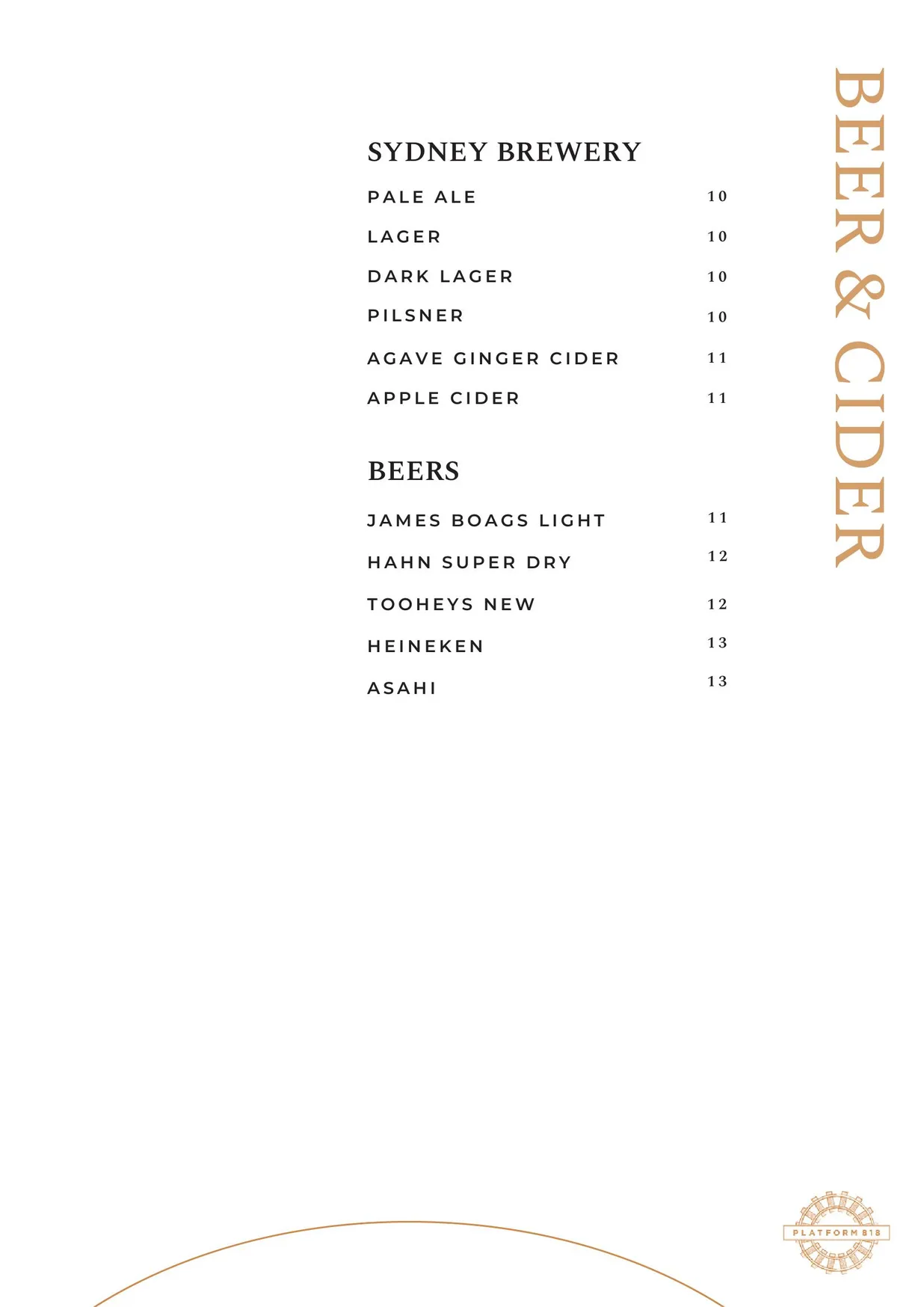 Platform 818 menu, page 5
