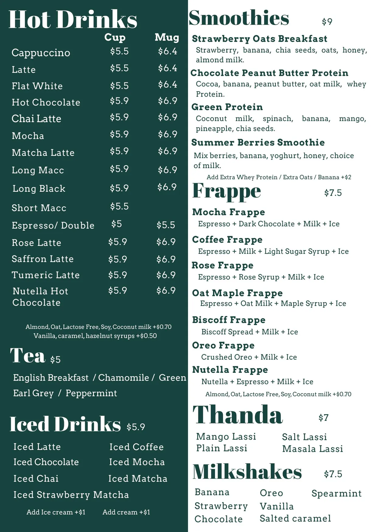 Anaya Perth menu, page 6
