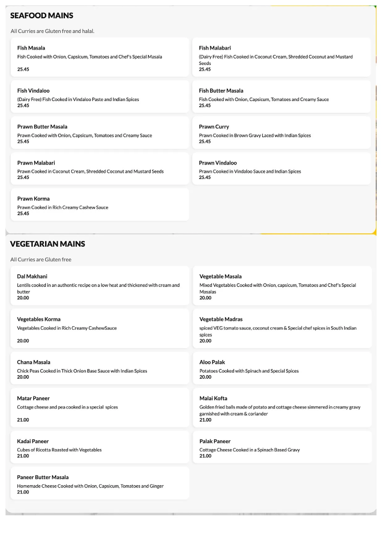 Shalimar Mooloolaba menu, page 3