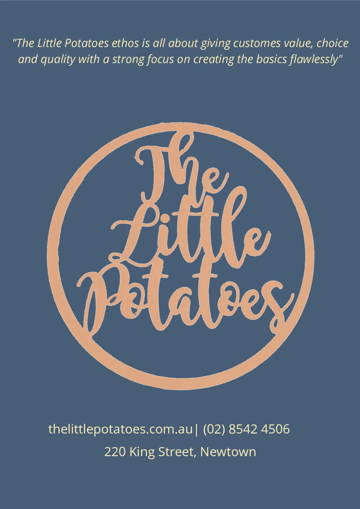 The Little Potatoes menu, page 3