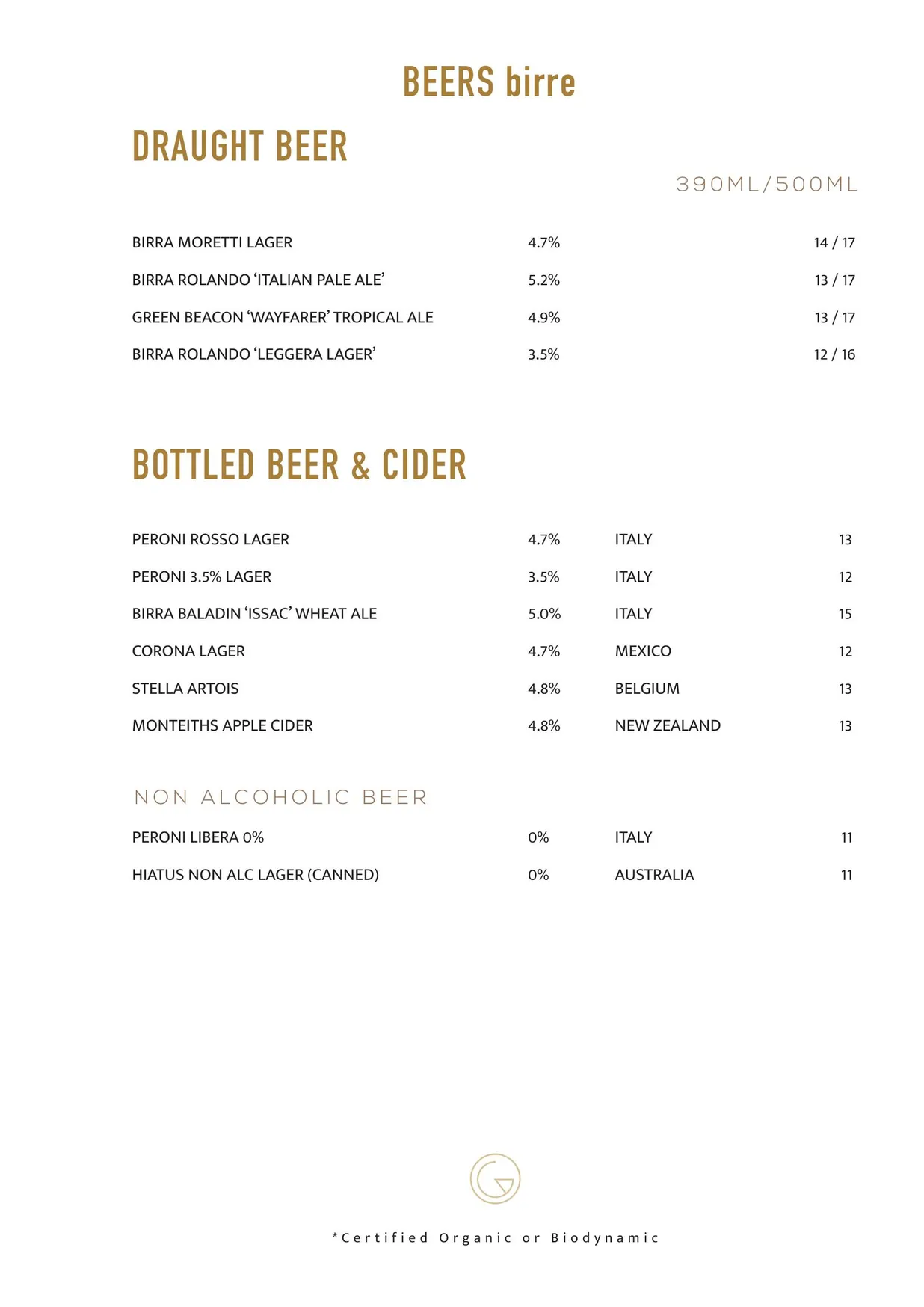 Gemelli Italian menu, page 6