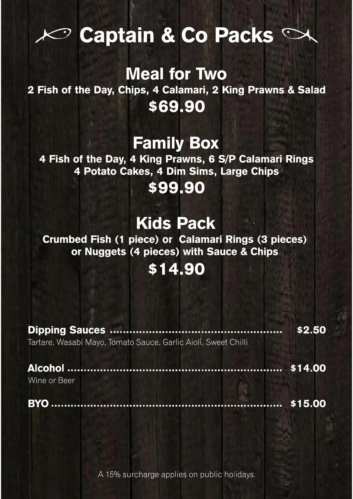 Captain & Co Fish Bar menu, page 4