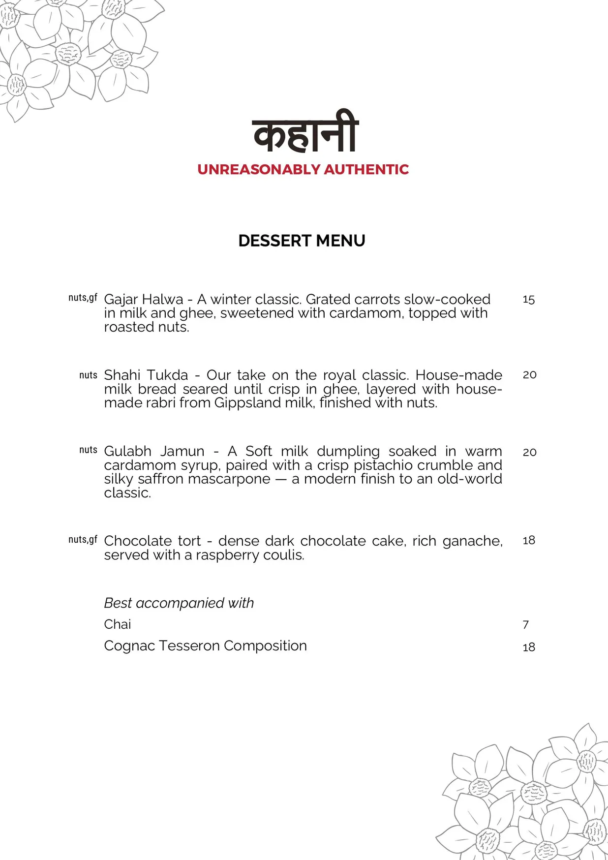 Kahaani menu, page 3