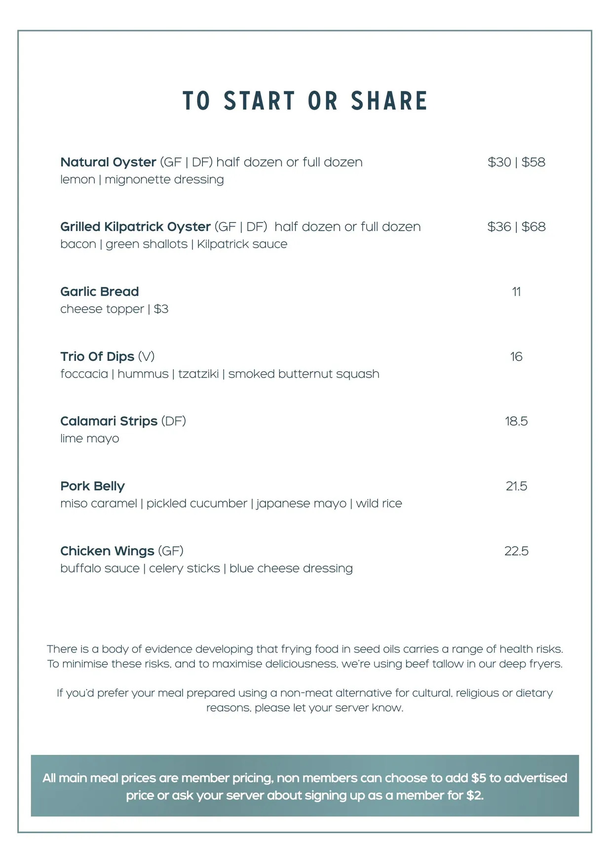 The Grill at The Broncos Club menu, page 2