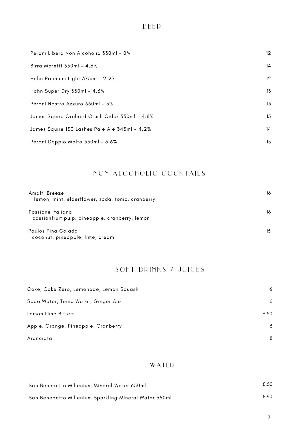 Antica menu, page 11