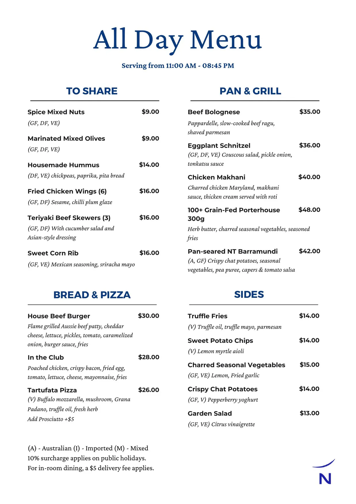 Esplanade Restaurant & Terrace menu, page 5