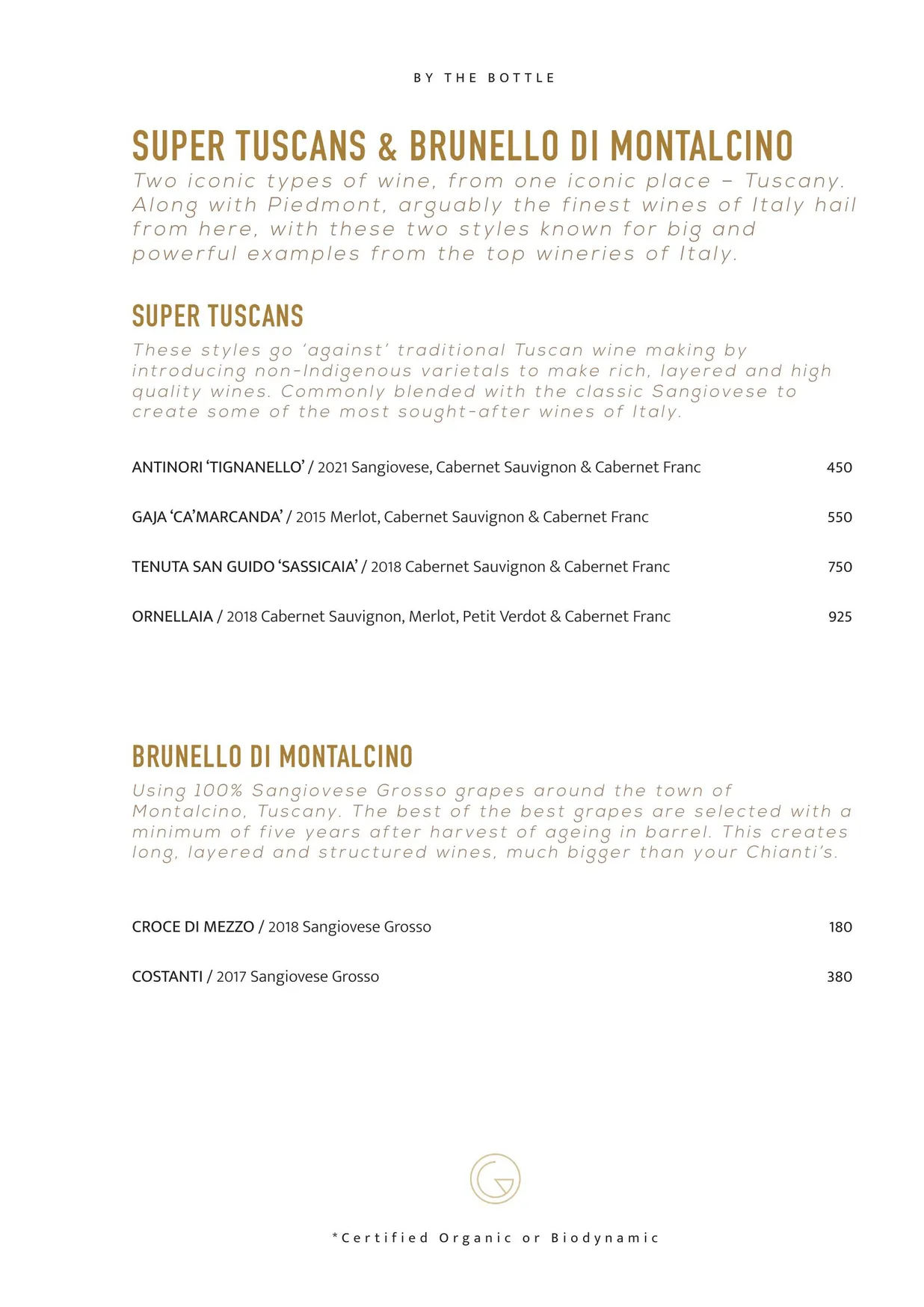 Gemelli Italian menu, page 24