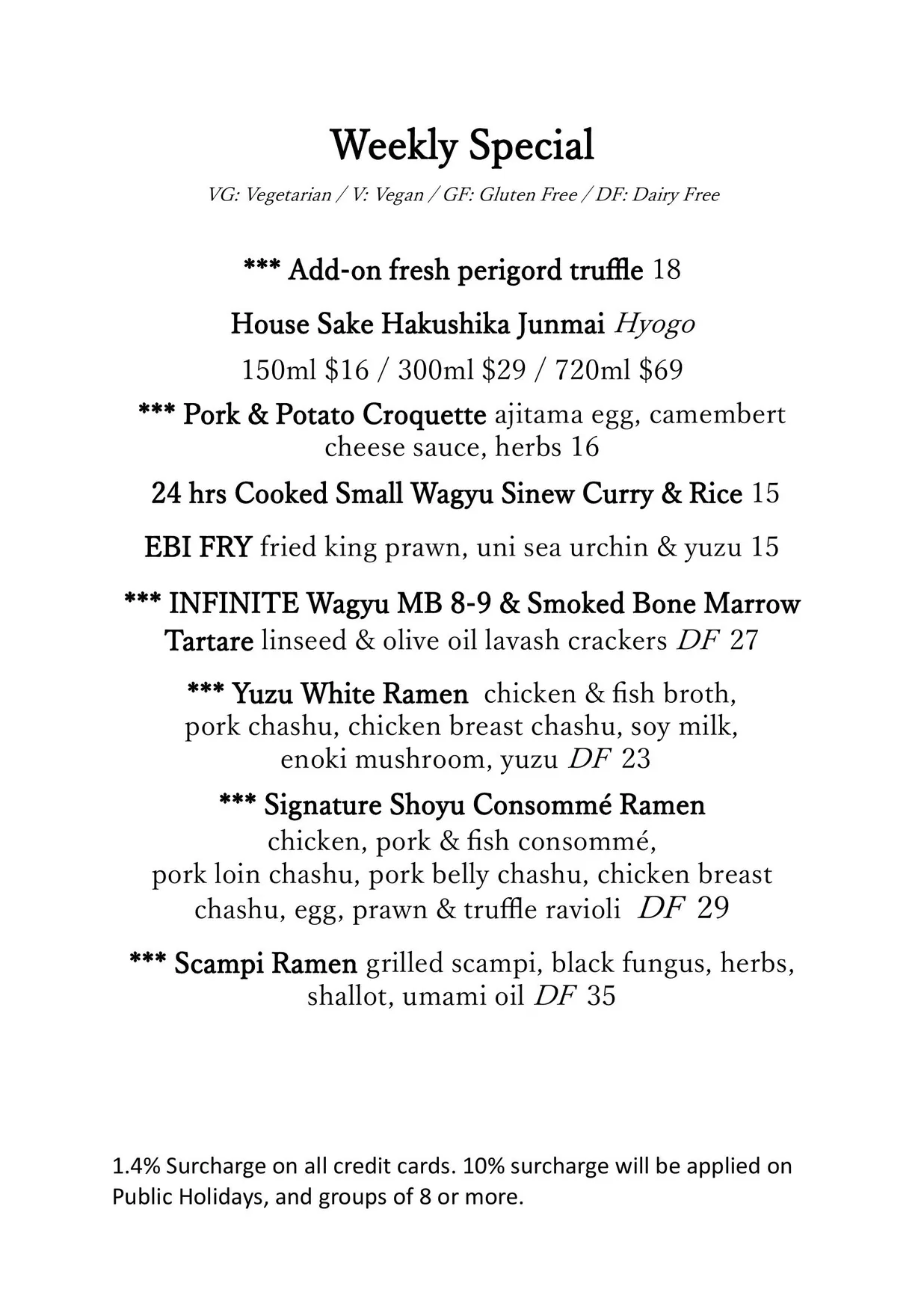 Izakaya Umina menu, page 7